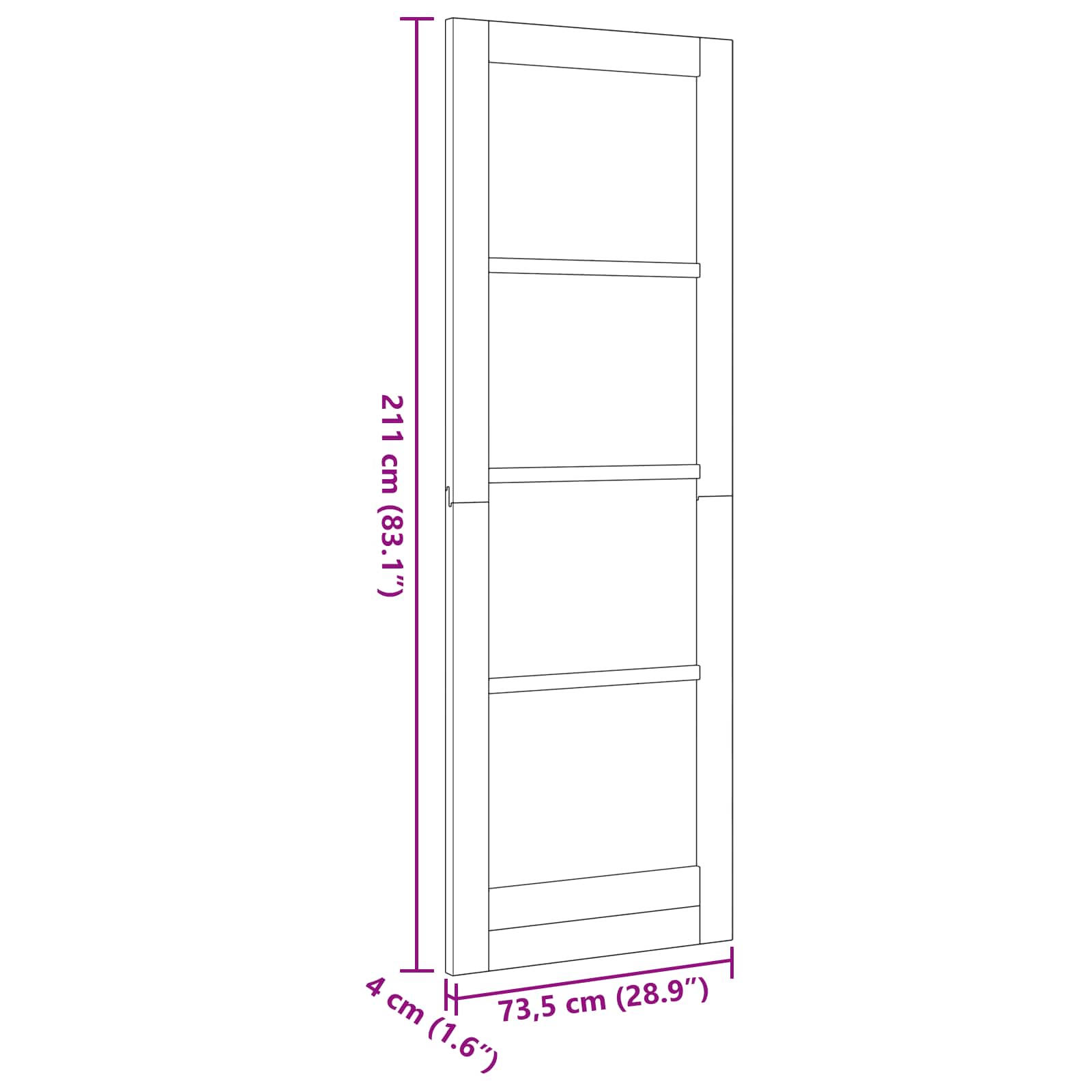 vidaXL Drzwi wewnętrzne Biały 73,5 x 211 cm sklejka