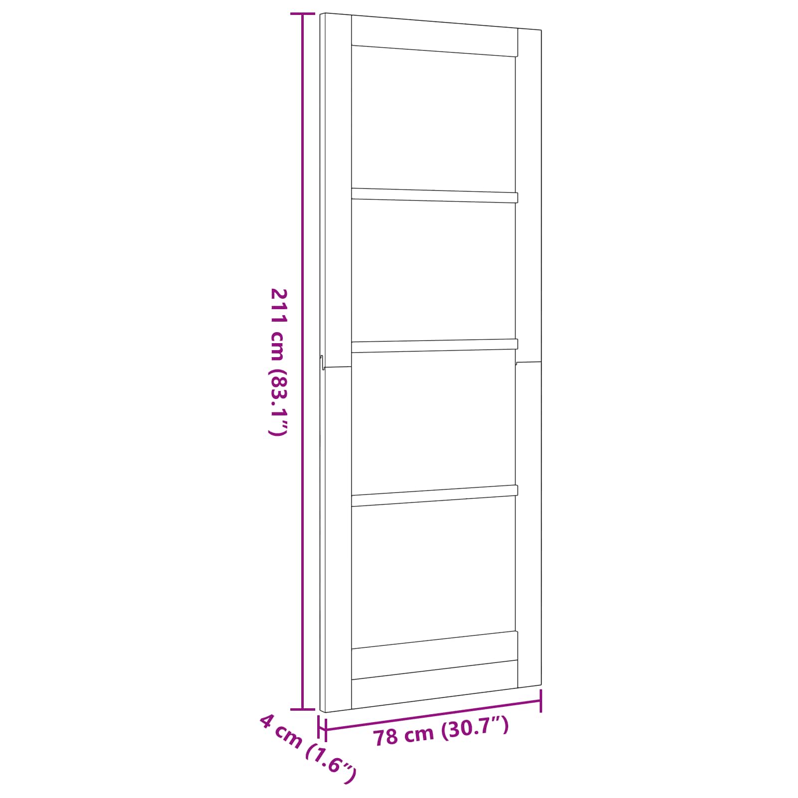 vidaXL Drzwi wewnętrzne Biały 78 x 211 cm sklejka