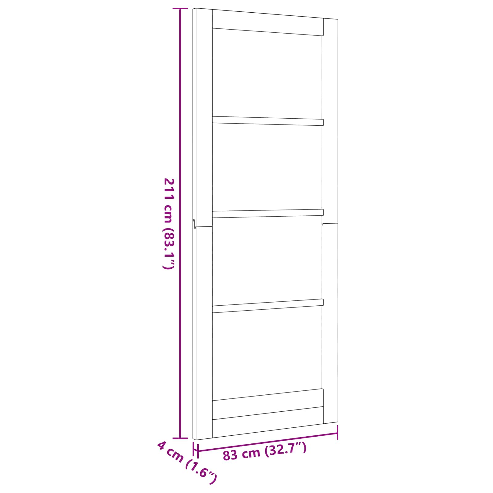 vidaXL Drzwi wewnętrzne Biały 83 x 211 cm sklejka