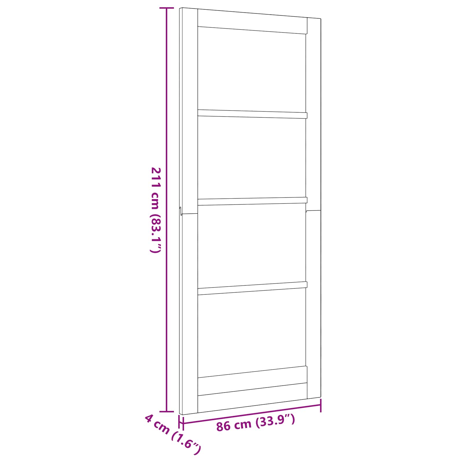 vidaXL Drzwi wewnętrzne Biały 86 x 211 cm sklejka