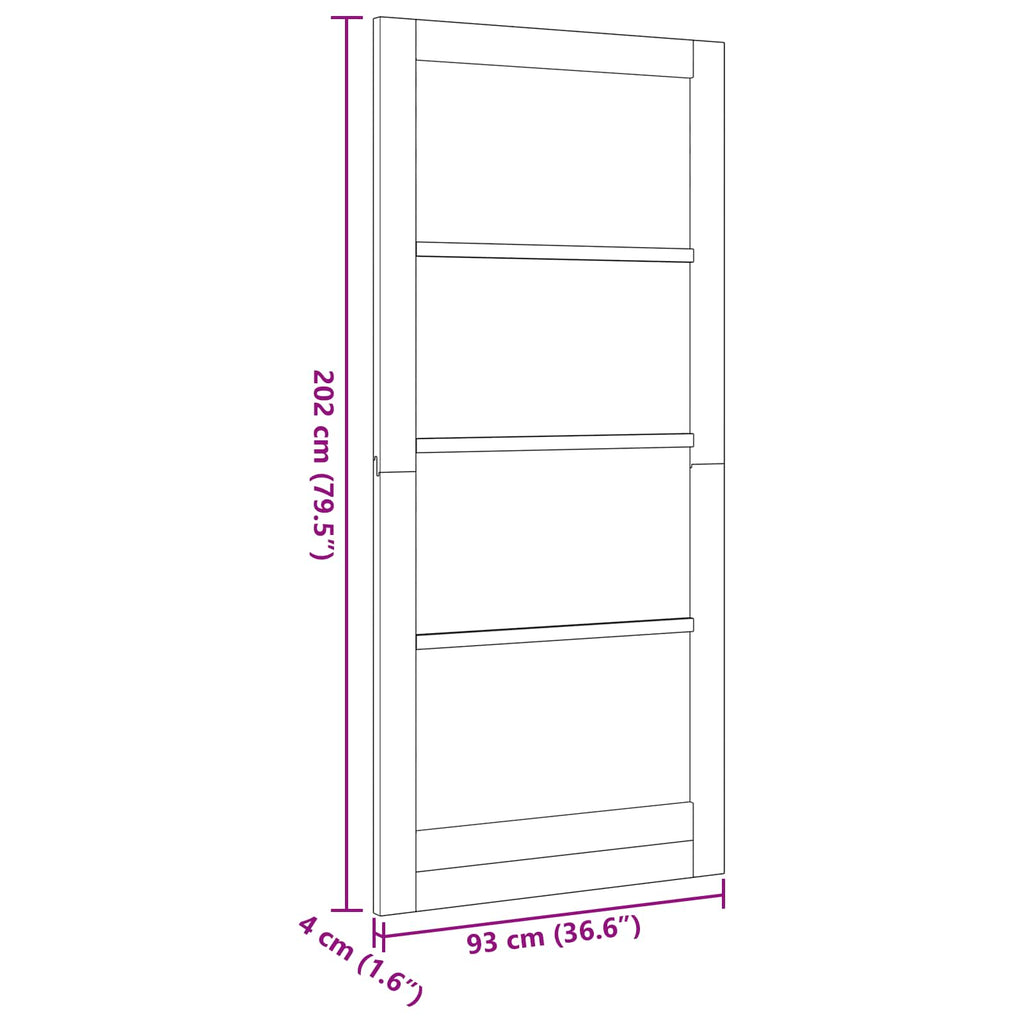 vidaXL Drzwi wewnętrzne naturalny 93 x 202 cm sklejka