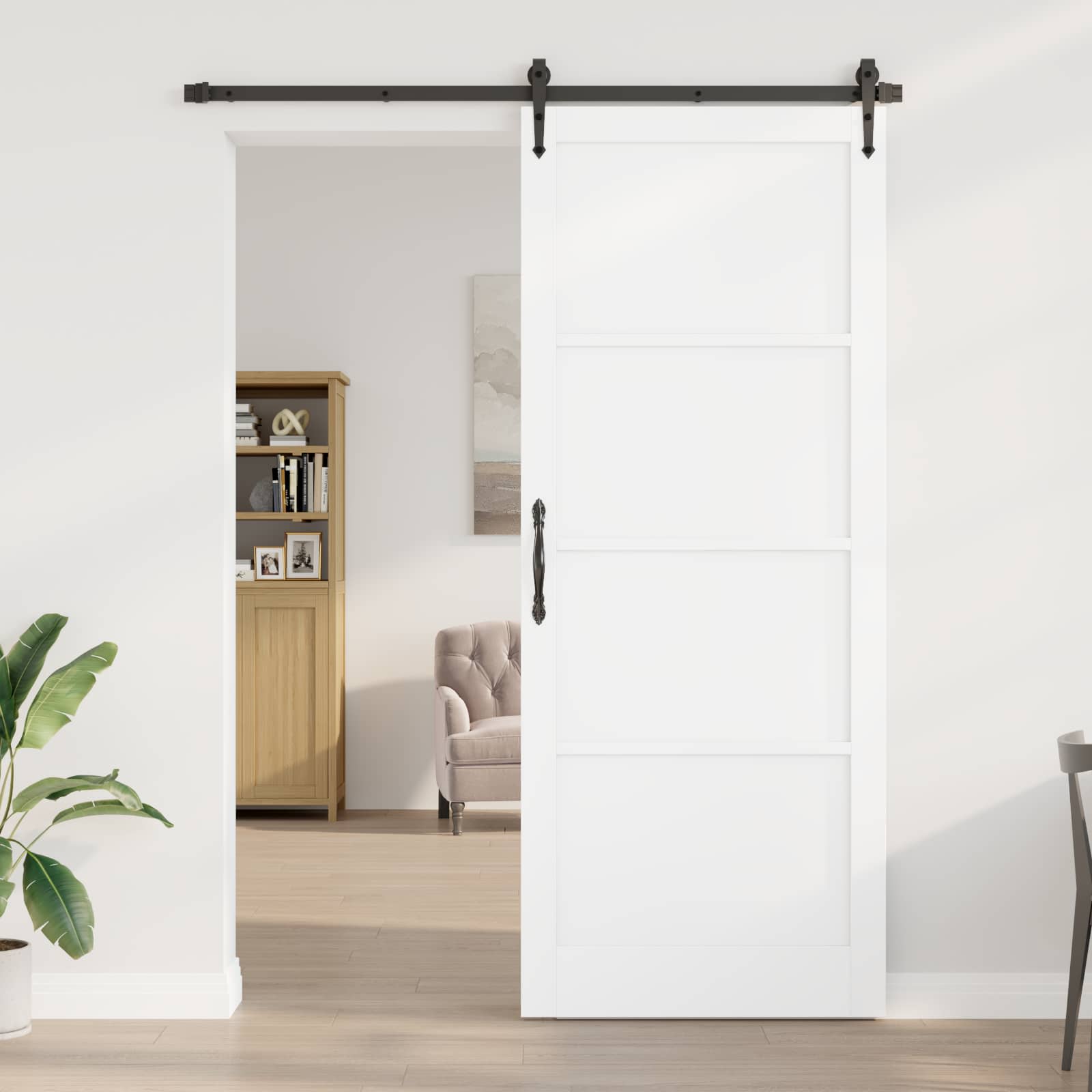 vidaXL Drzwi wewnętrzne Biały 93 x 232 cm sklejka