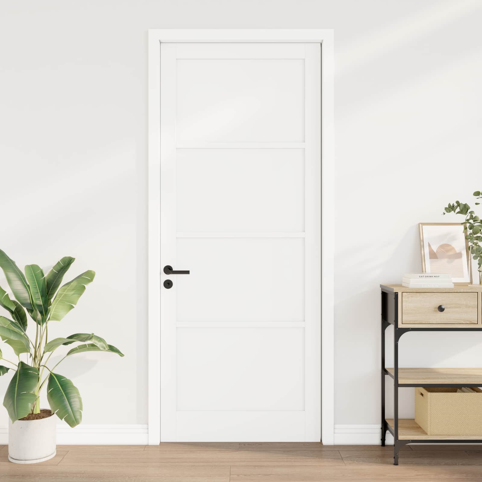 vidaXL Drzwi wewnętrzne Biały 93 x 232 cm sklejka
