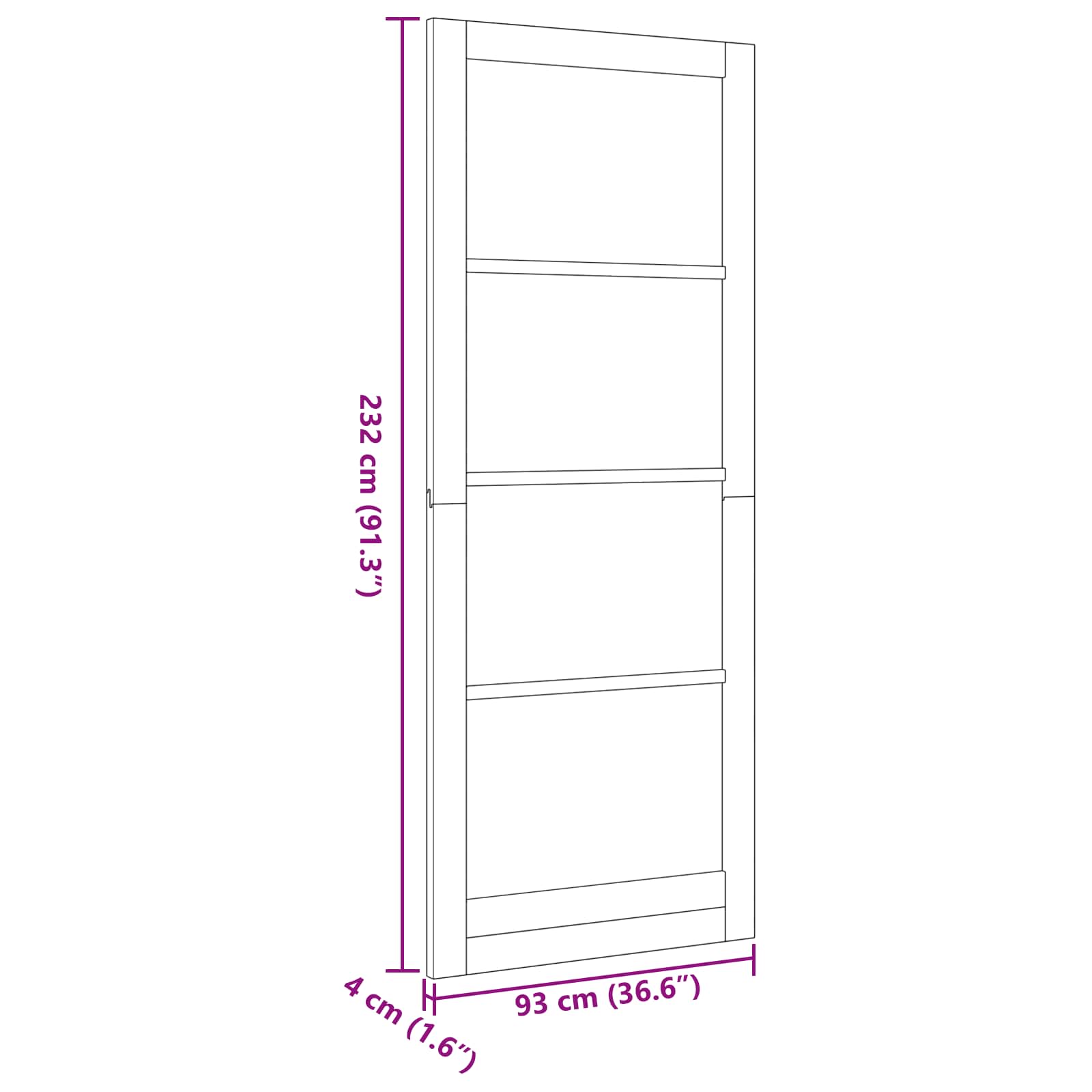 vidaXL Drzwi wewnętrzne Biały 93 x 232 cm sklejka