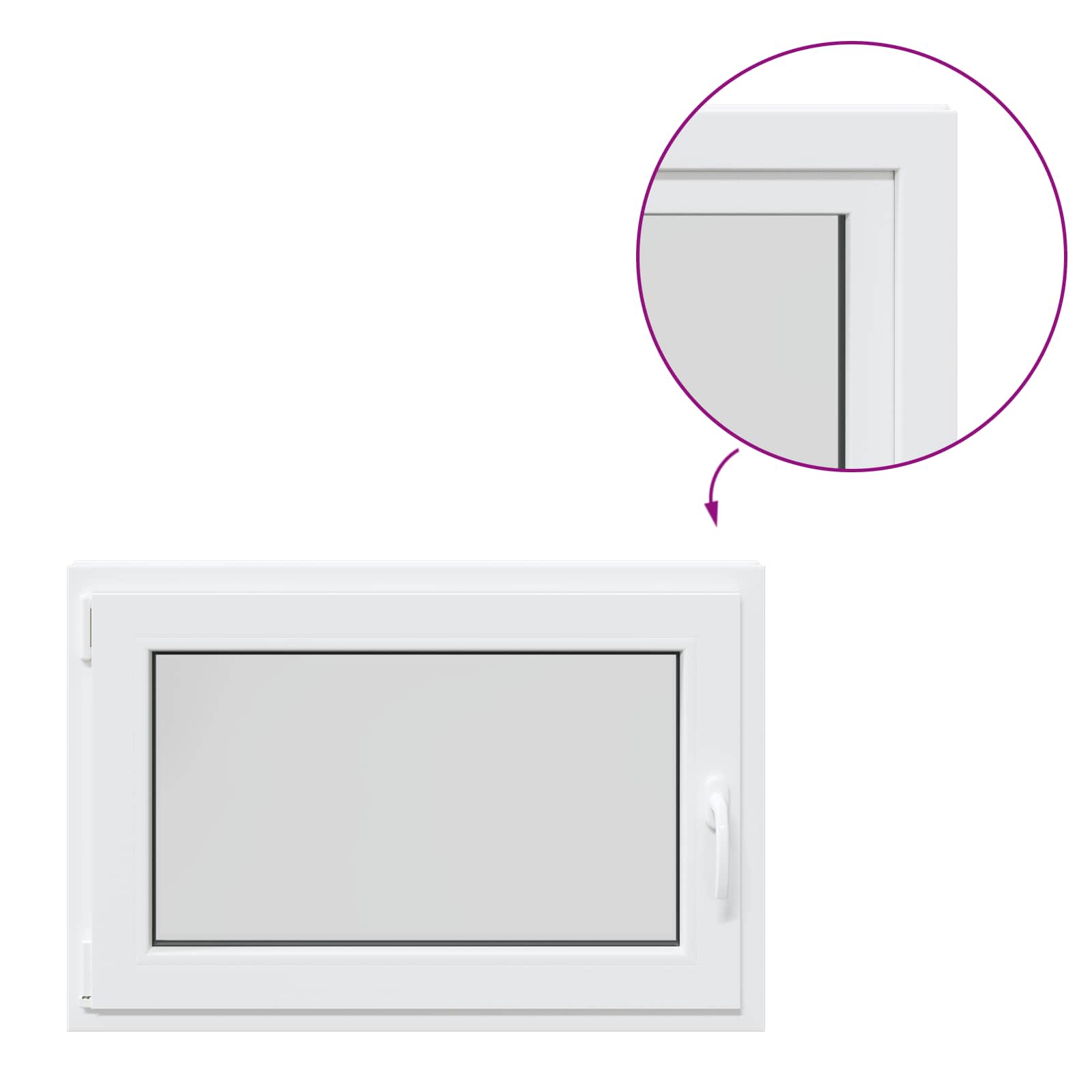 Okno piwniczne RISOR 90 x 70 cm PVC i szkło Biały