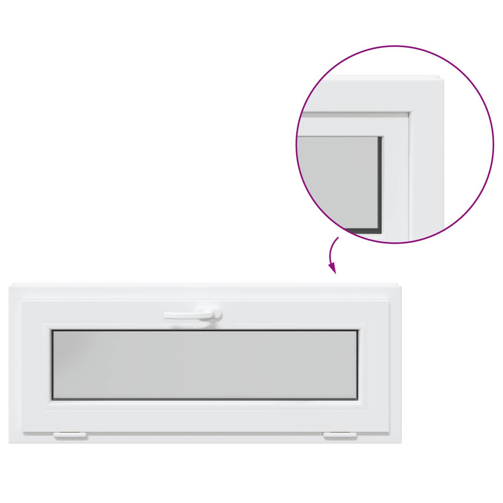vidaXL Okno piwniczne RISOR 100 x 40 cm PVC i szkło Biały