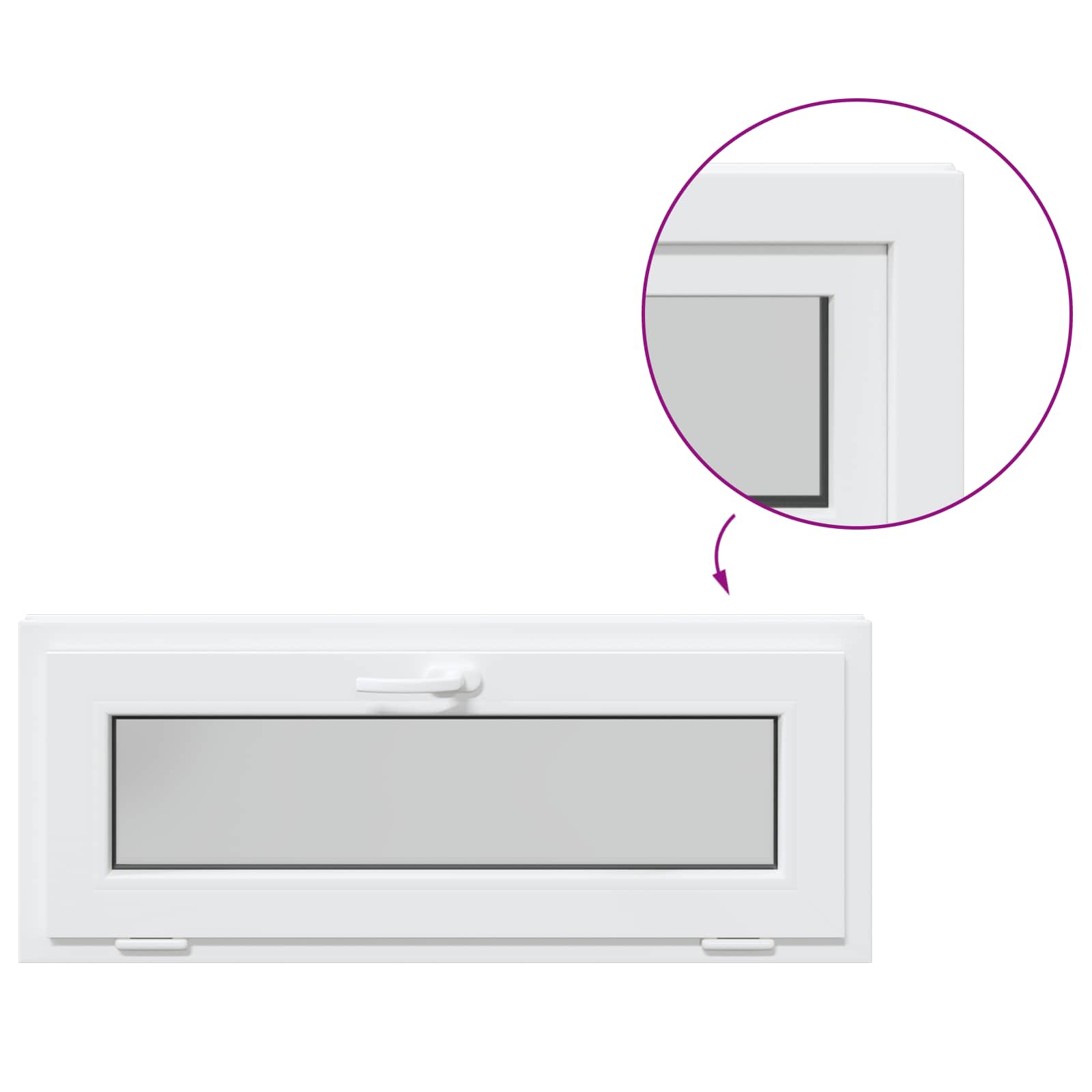 vidaXL Okno piwniczne RISOR 100 x 40 cm PVC i szkło Biały