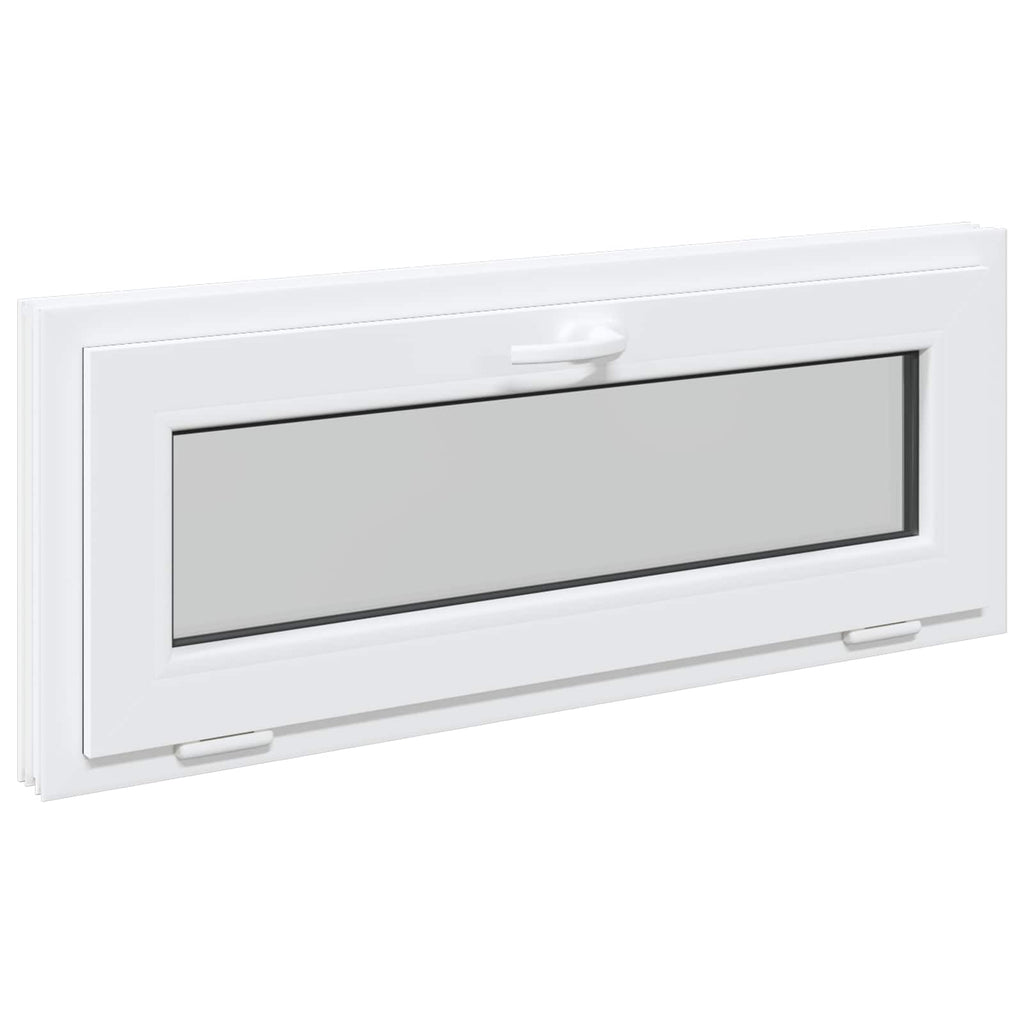 vidaXL Okno piwniczne RISOR 100 x 40 cm PVC i szkło Biały