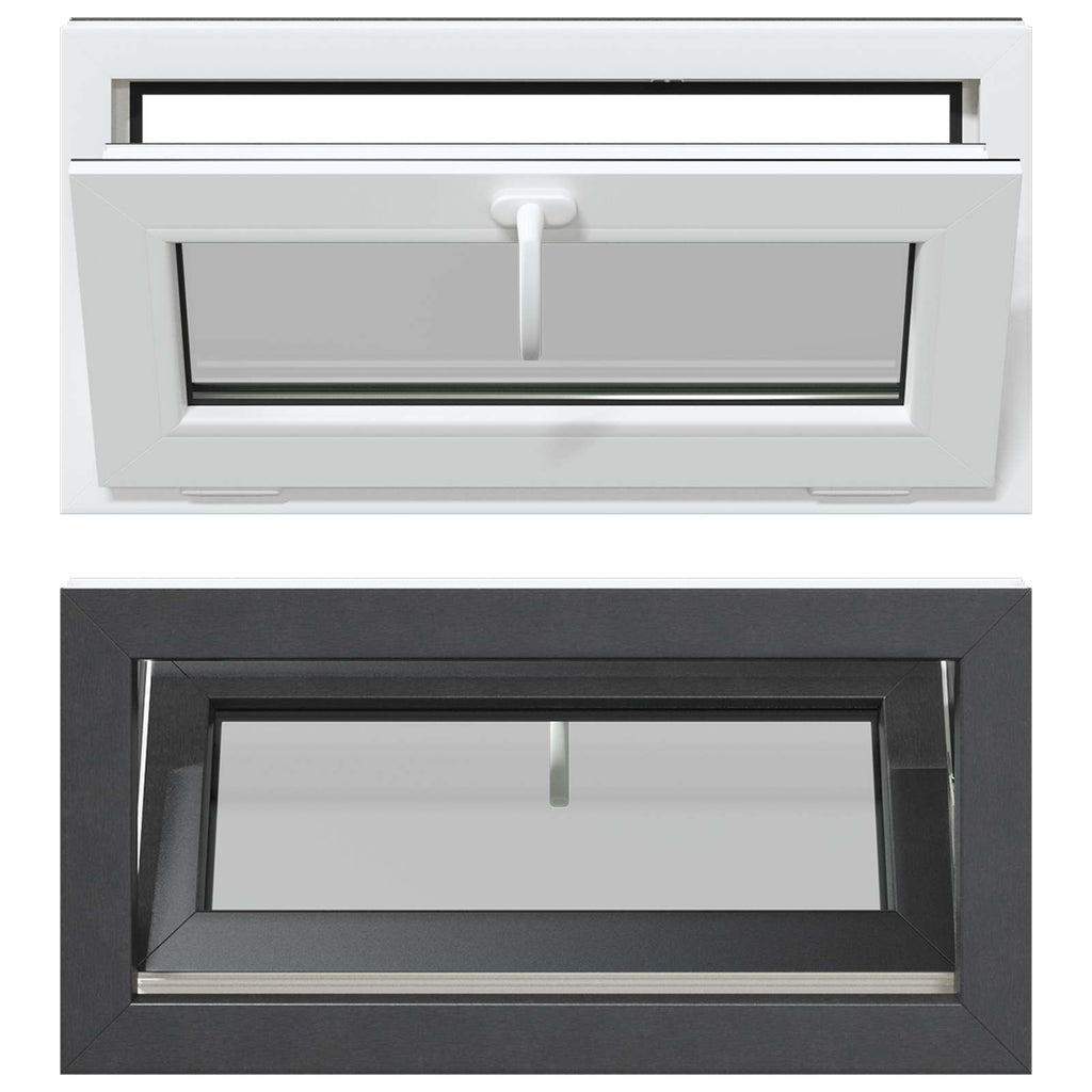 vidaXL Okno piwniczne RISOR 80 x 40 cm PVC i szkło antracytowy