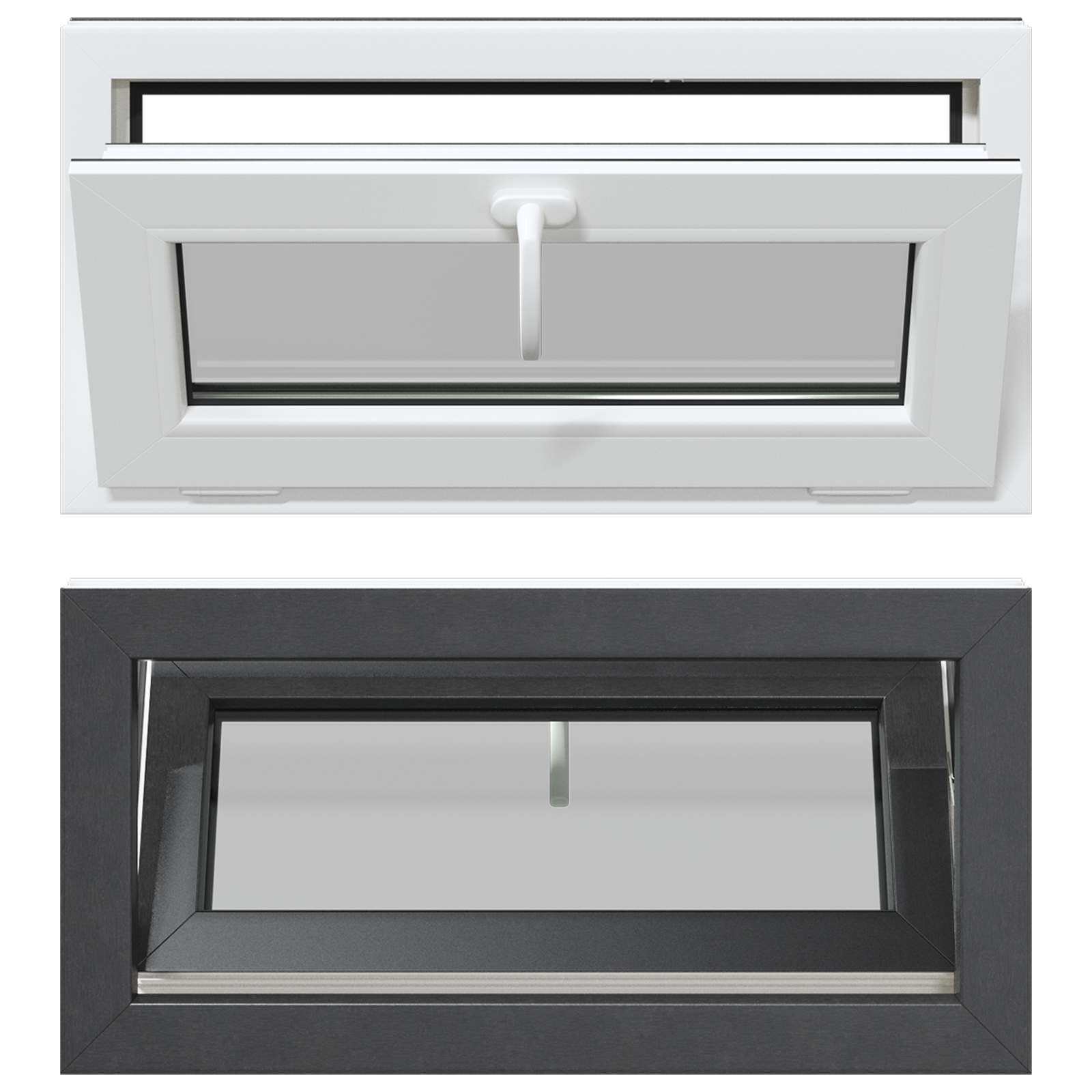 vidaXL Okno piwniczne RISOR 80 x 40 cm PVC i szkło antracytowy
