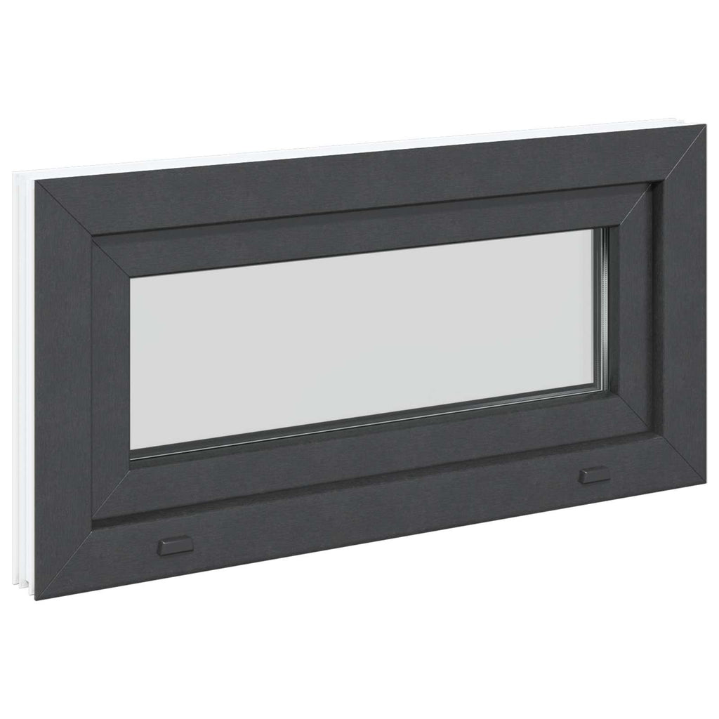 vidaXL Okno piwniczne RISOR 80 x 40 cm PVC i szkło antracytowy
