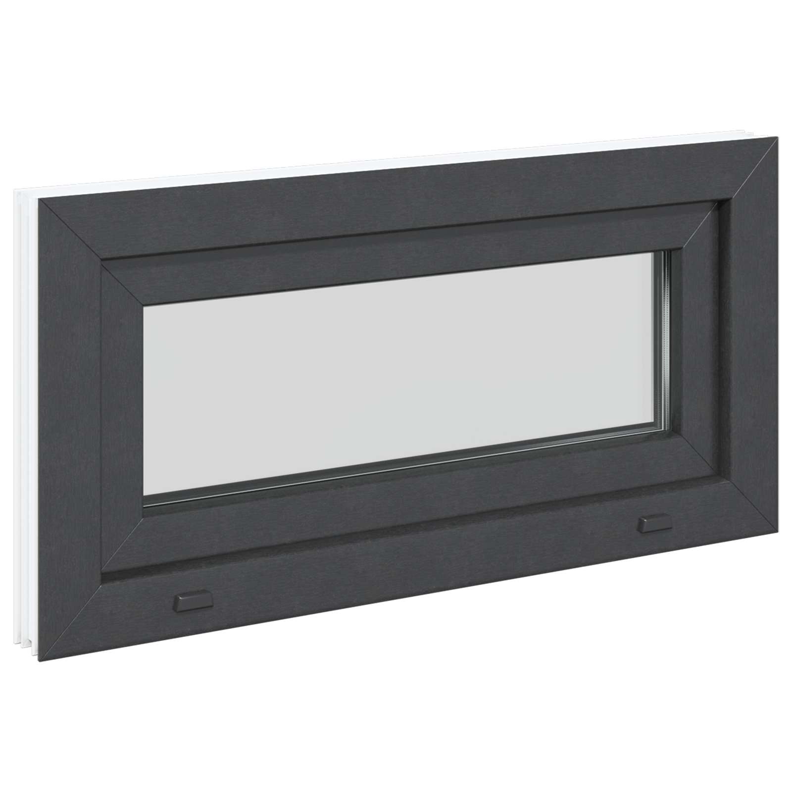 vidaXL Okno piwniczne RISOR 80 x 40 cm PVC i szkło antracytowy