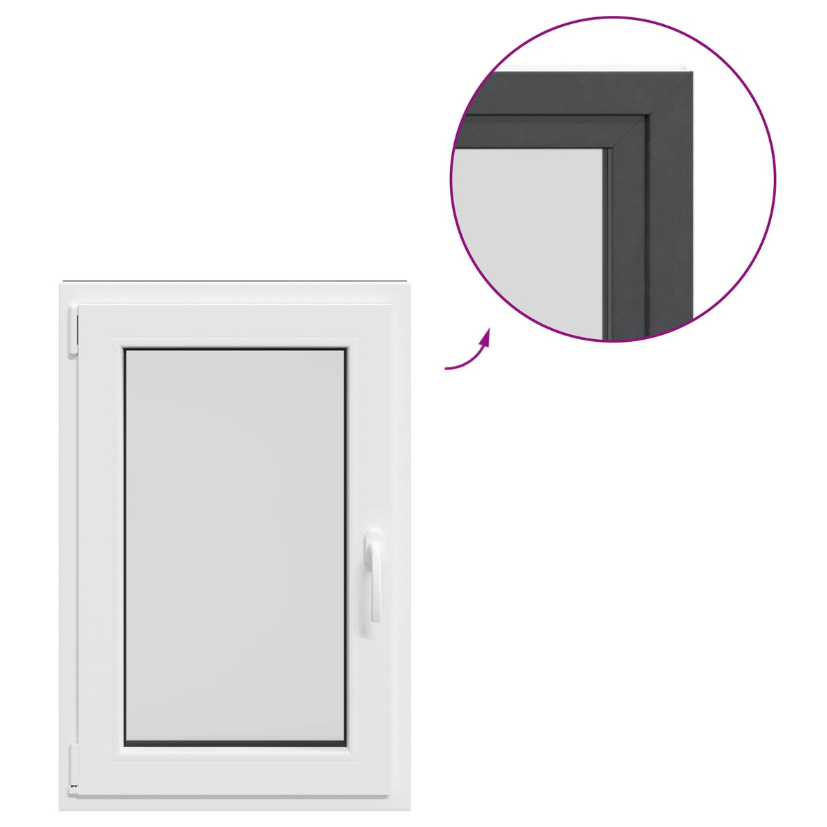 vidaXL Biała wewnętrzna kolor okna piwnicznego RISOR 60 x 80 cm