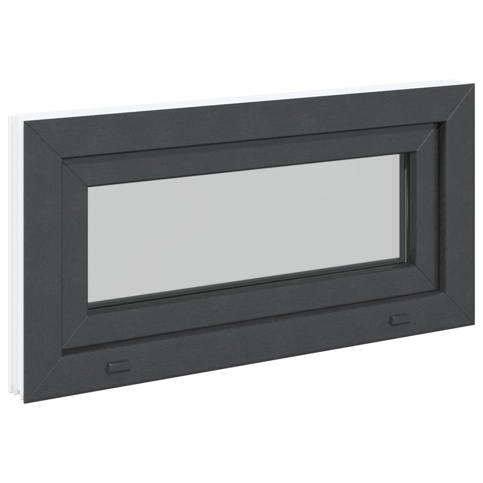vidaXL Okno piwniczne RISOR 80 x 40 cm PVC i szkło antracytowy