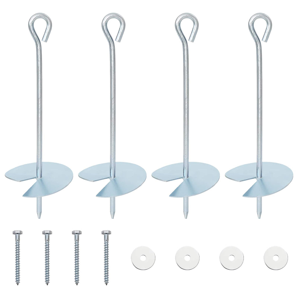 vidaXL Kotwa ziemna 4 pcs srebrny Ø10 x 30 cm Galwanizowany metal