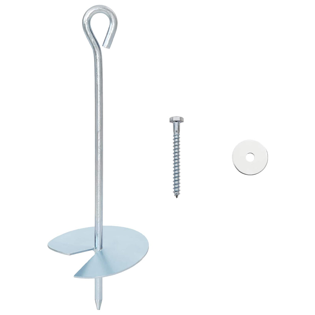 vidaXL Kotwa ziemna 10 pcs srebrny Ø10 x 30 cm Galwanizowany metal
