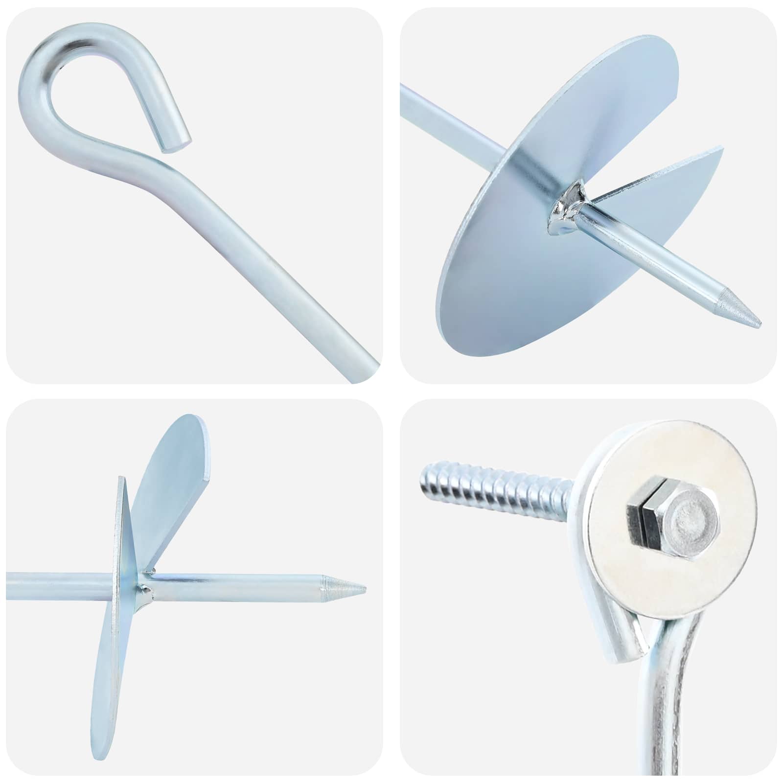 vidaXL Kotwa ziemna 2 pcs srebrny Ø10 x 40 cm Galwanizowany metal