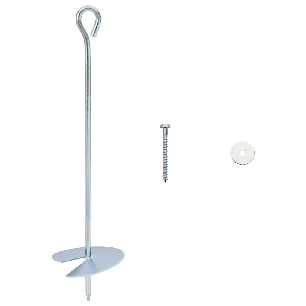 vidaXL Kotwa ziemna 10 pcs srebrny Ø10 x 40 cm Galwanizowany metal