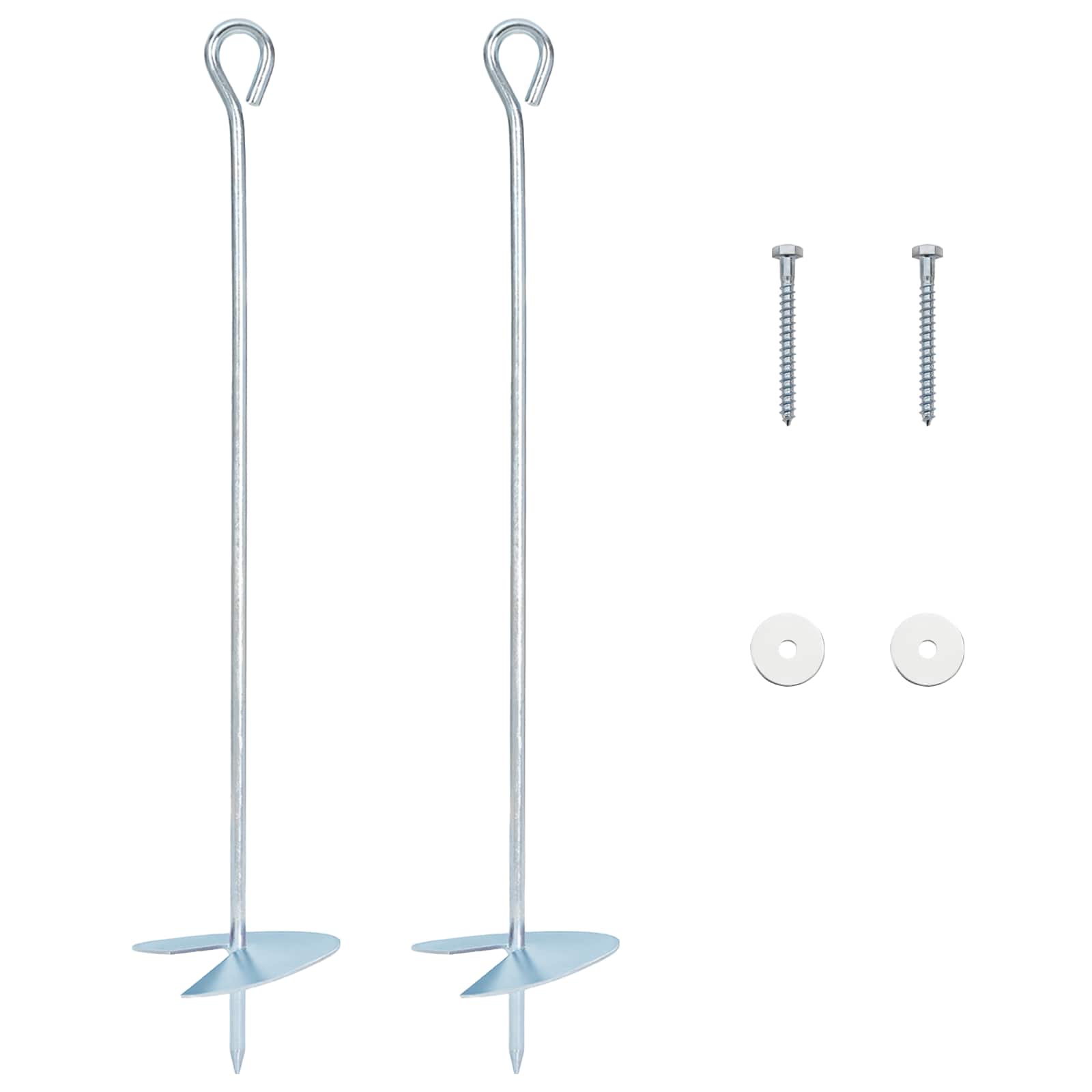 vidaXL Kotwa ziemna 2 pcs srebrny Ø10 x 50 cm Galwanizowany metal