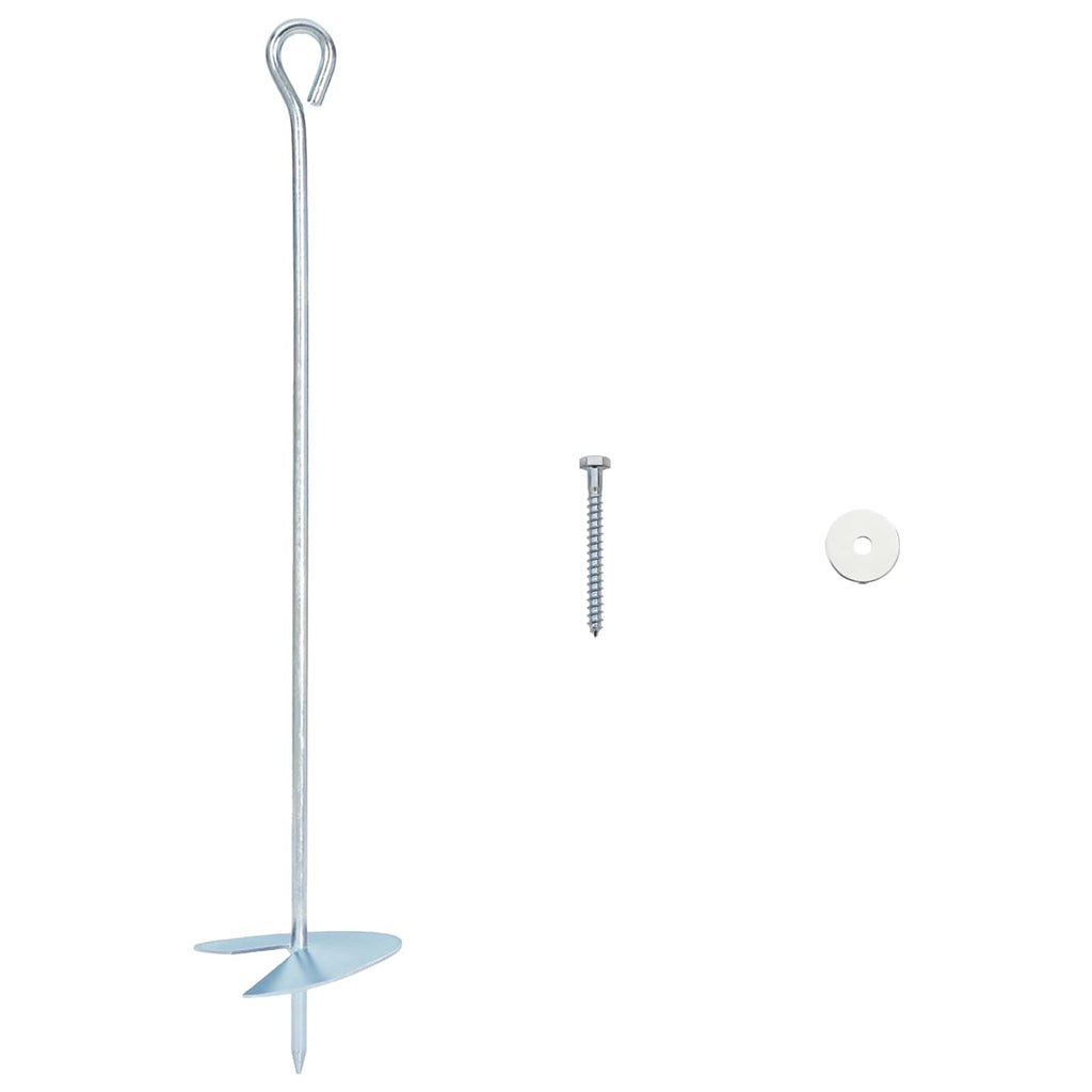 vidaXL Kotwa ziemna 10 pcs srebrny Ø10 x 50 cm Galwanizowany metal