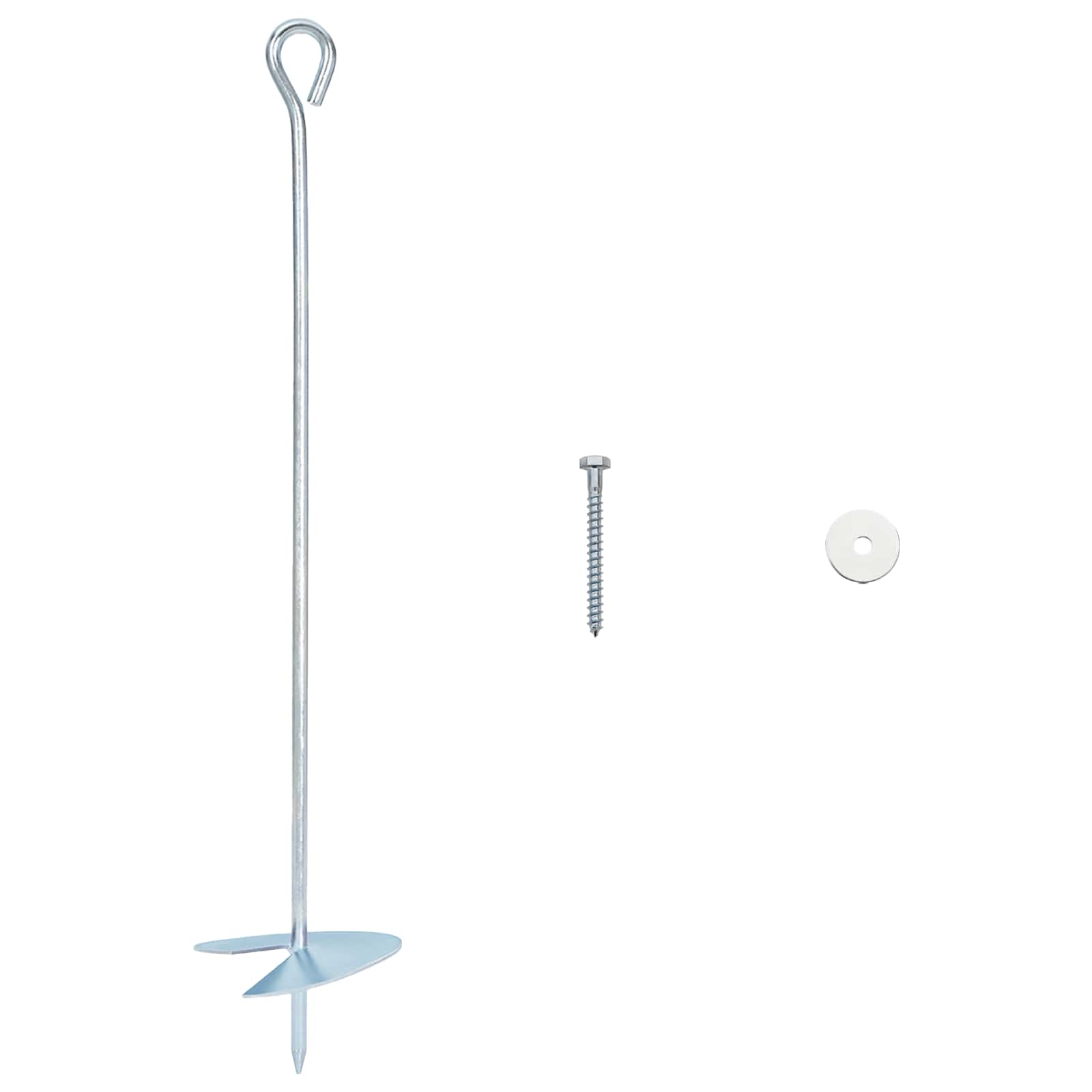 vidaXL Kotwa ziemna 10 pcs srebrny Ø10 x 50 cm Galwanizowany metal