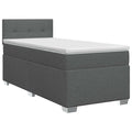 vidaXL Łóżko kontynentalne z materacem ciemnoszary 80 x 200 cm tkanina
