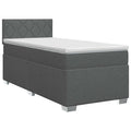 vidaXL Łóżko kontynentalne z materacem ciemnoszary 80 x 200 cm tkanina