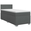 vidaXL Łóżko kontynentalne z materacem ciemnoszary 90 x 200 cm tkanina