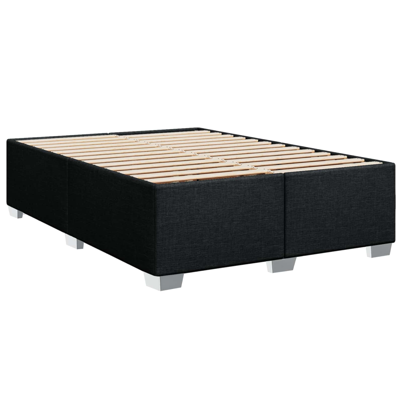vidaXL Łóżko kontynentalne z materacem Czarny 140 x 190 cm tkanina