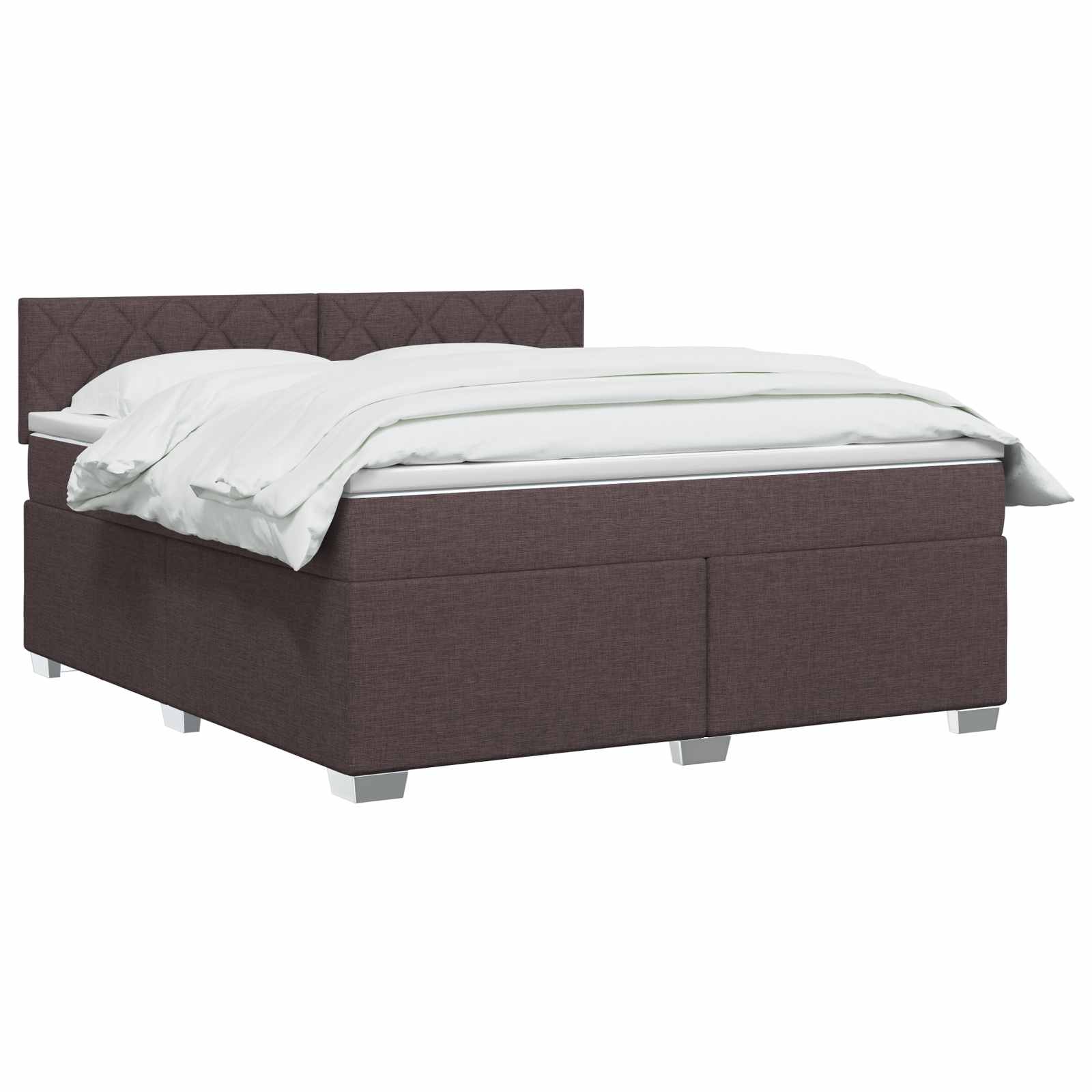 vidaXL Łóżko kontynentalne z materacem Ciemny brąz 140 x 190 cm