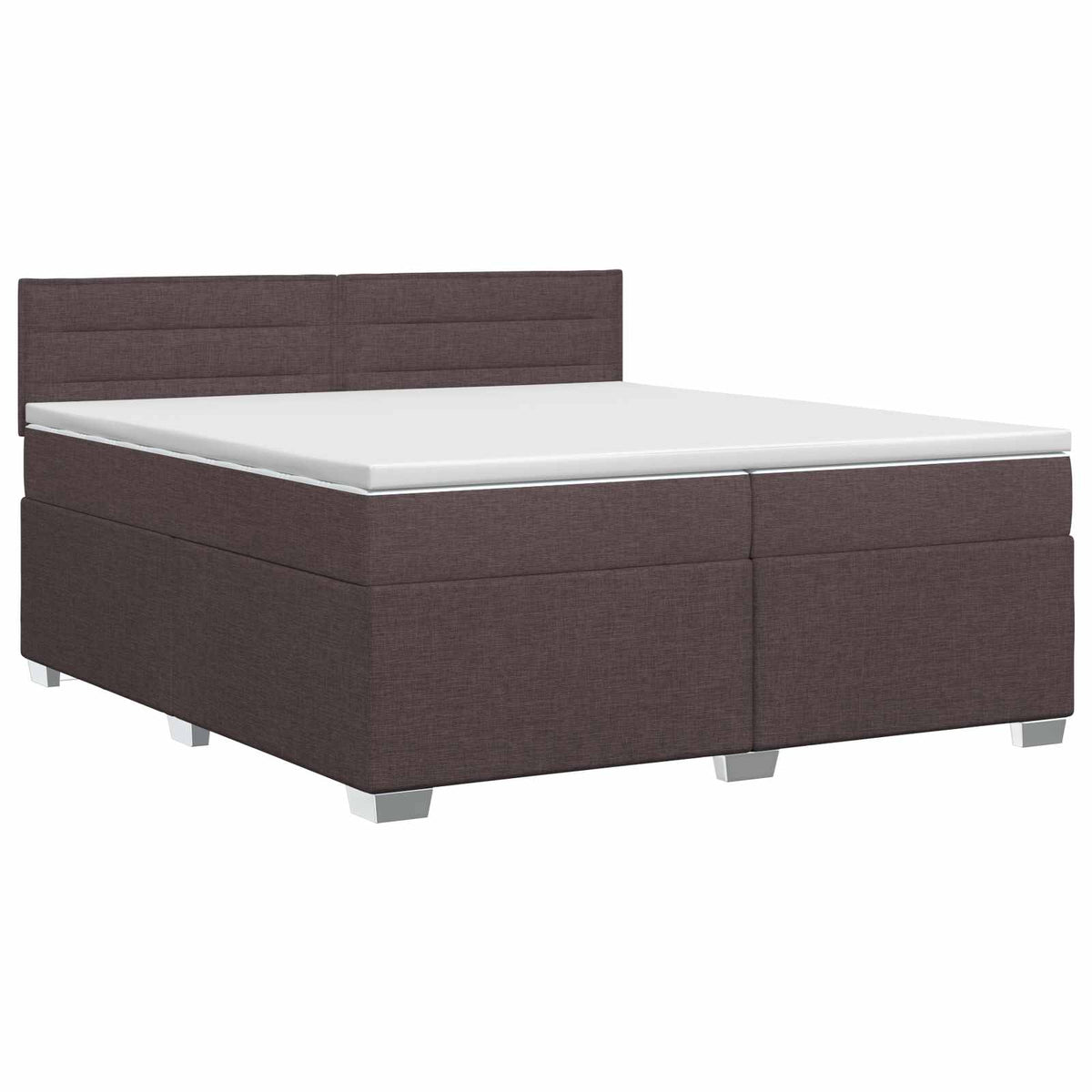 vidaXL Łóżko kontynentalne z materacem Ciemny brąz 200 x 200 cm