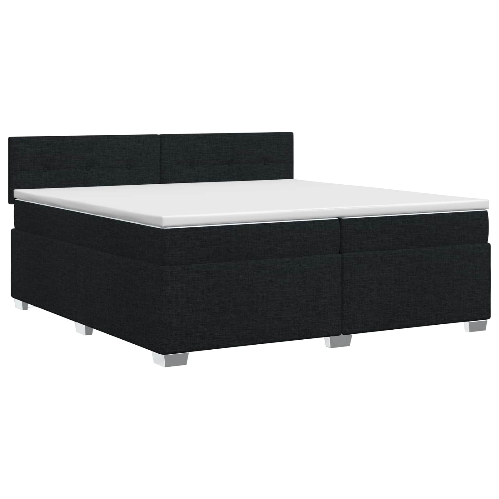 vidaXL Łóżko kontynentalne z materacem Czarny 200 x 200 cm tkanina