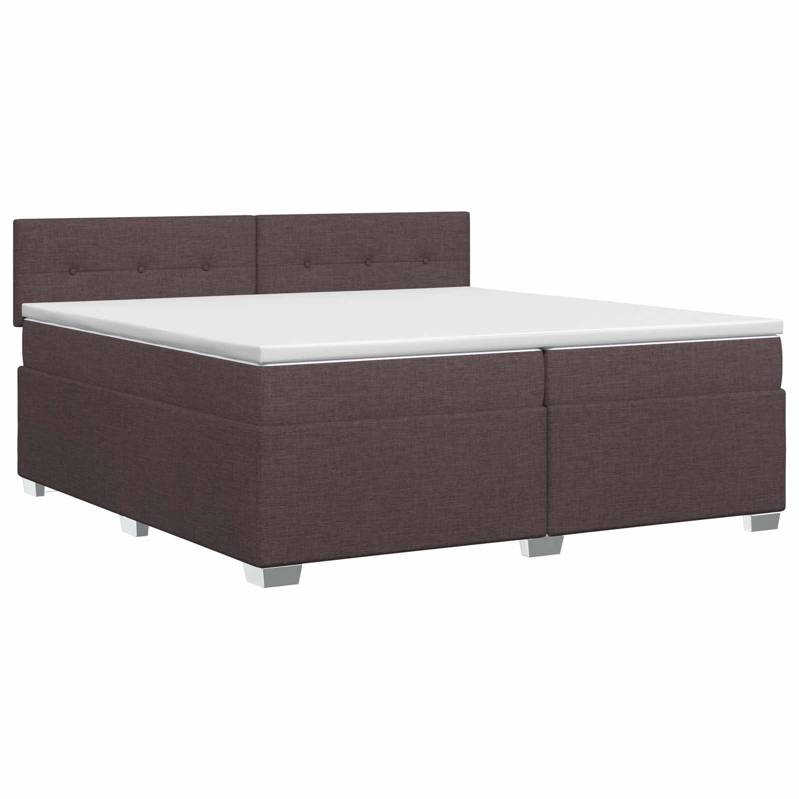 vidaXL Łóżko kontynentalne z materacem Ciemny brąz 200 x 200 cm