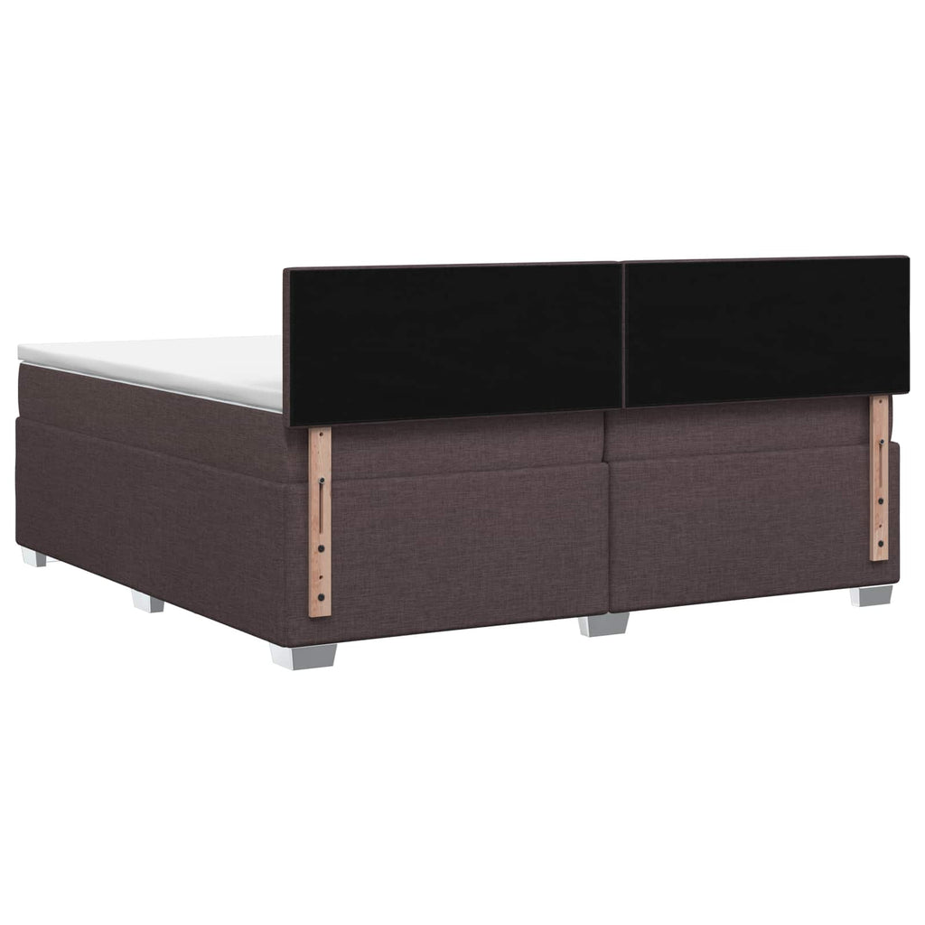 vidaXL Łóżko kontynentalne z materacem Ciemny brąz 200 x 200 cm