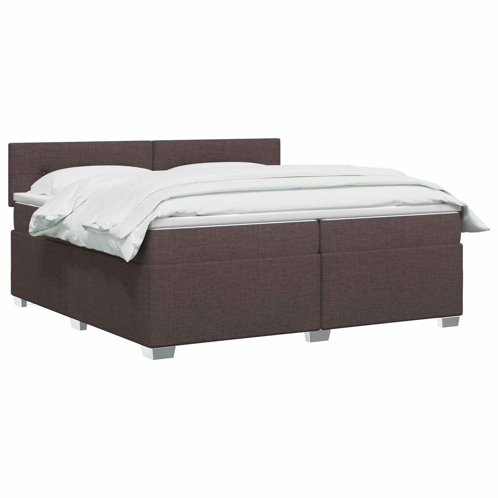 vidaXL Łóżko kontynentalne z materacem Ciemny brąz 200 x 200 cm