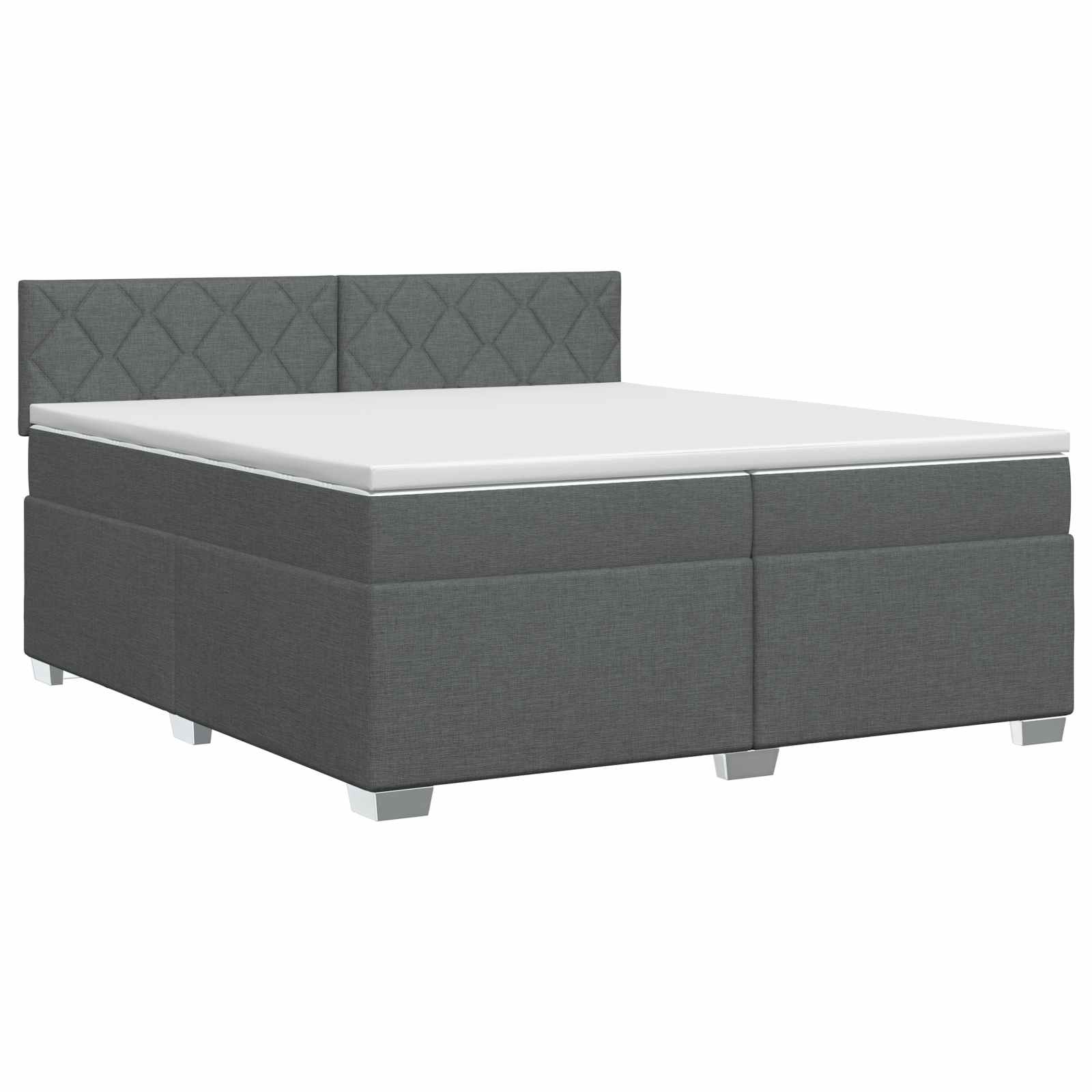 vidaXL Łóżko kontynentalne z materacem ciemnoszary 200 x 200 cm
