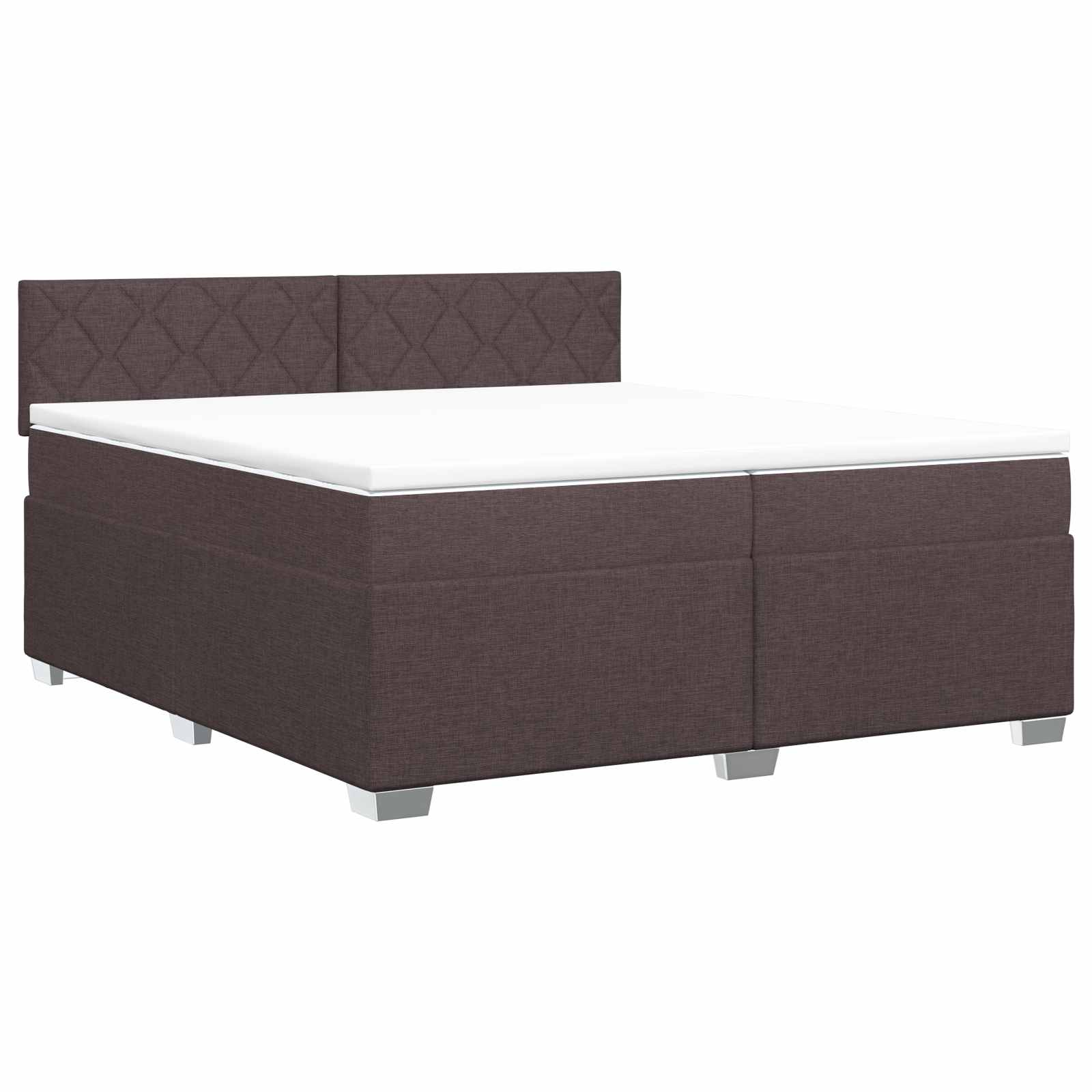 vidaXL Łóżko kontynentalne z materacem Ciemny brąz 200 x 200 cm