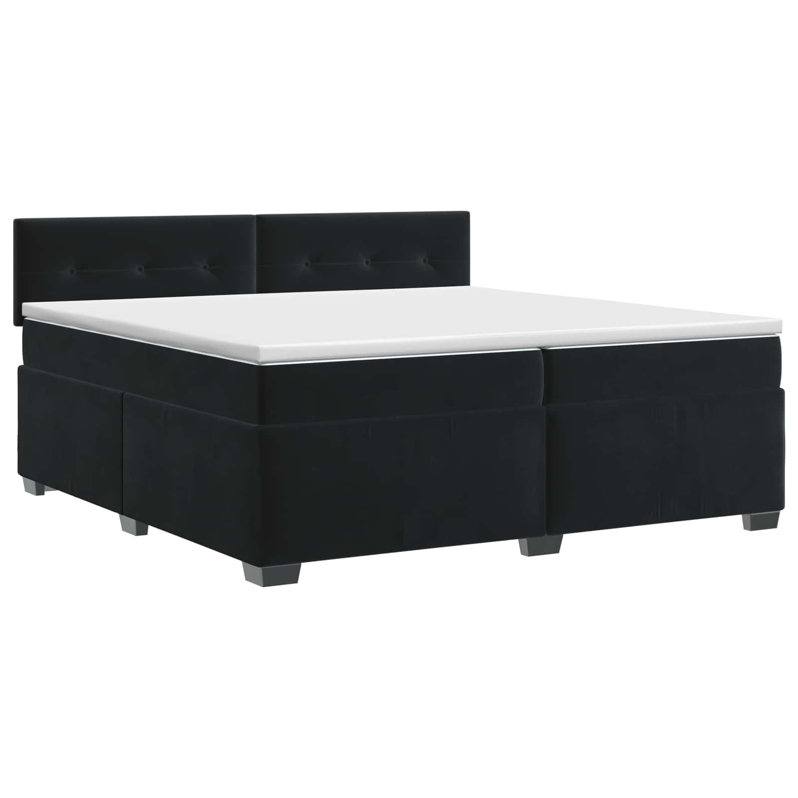 vidaXL Łóżko kontynentalne z materacem Czarny 200 x 200 cm Welur