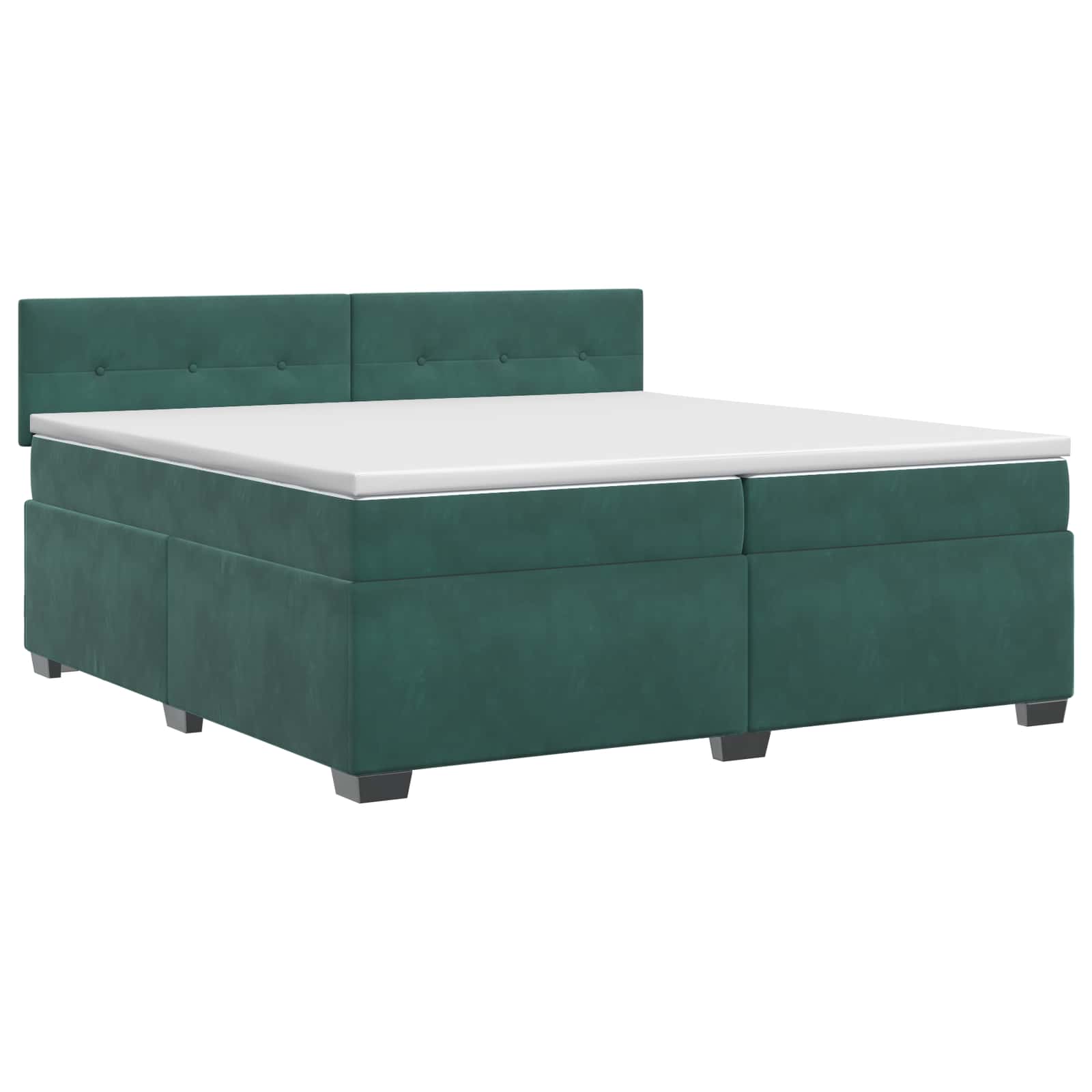 vidaXL Łóżko kontynentalne z materacem Ciemnozielony 200 x 200 cm