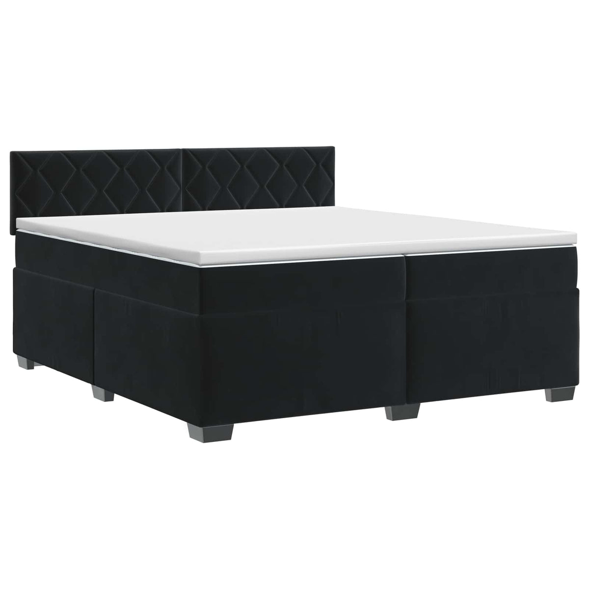 vidaXL Łóżko kontynentalne z materacem Czarny 200 x 200 cm Welur