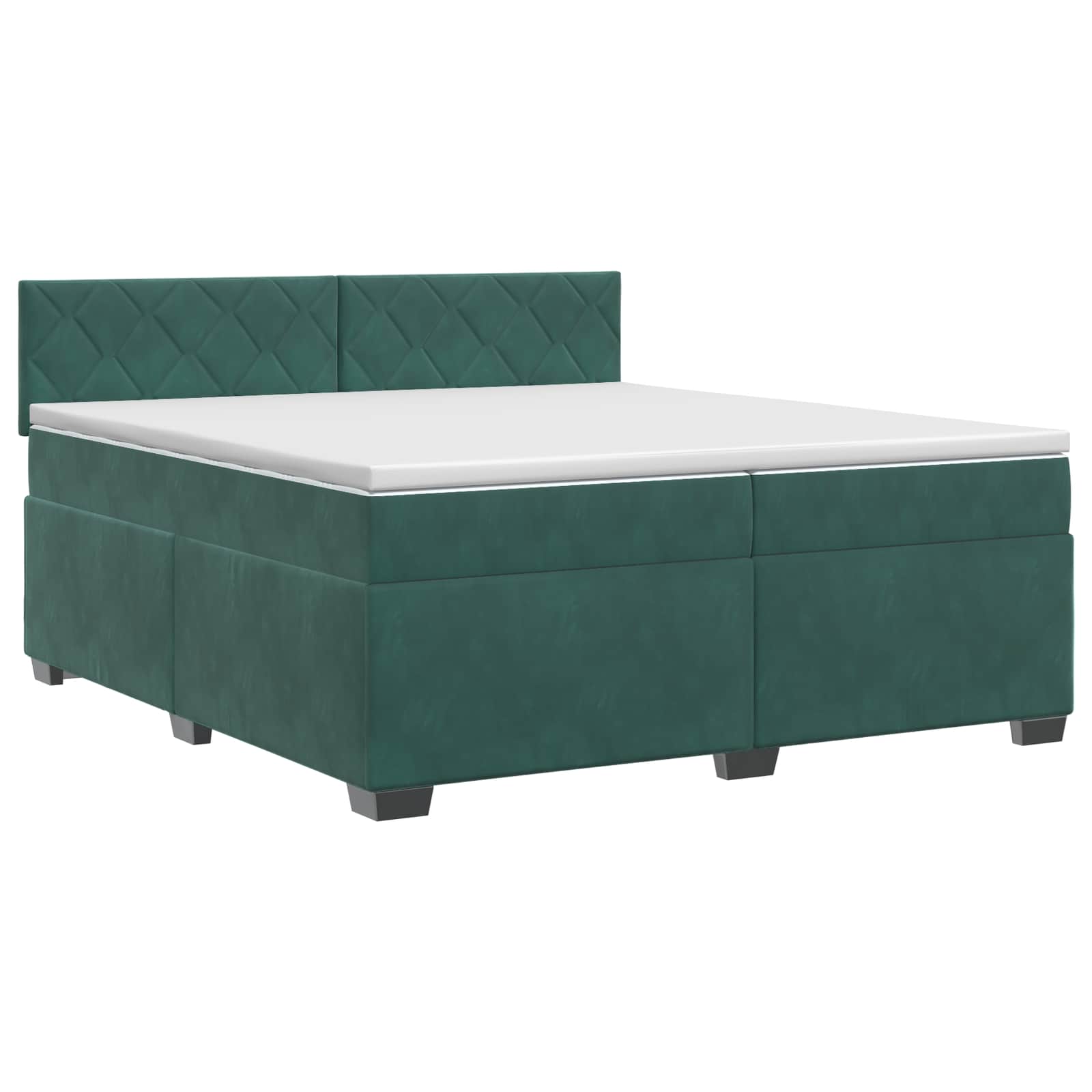 vidaXL Łóżko kontynentalne z materacem Ciemnozielony 200 x 200 cm