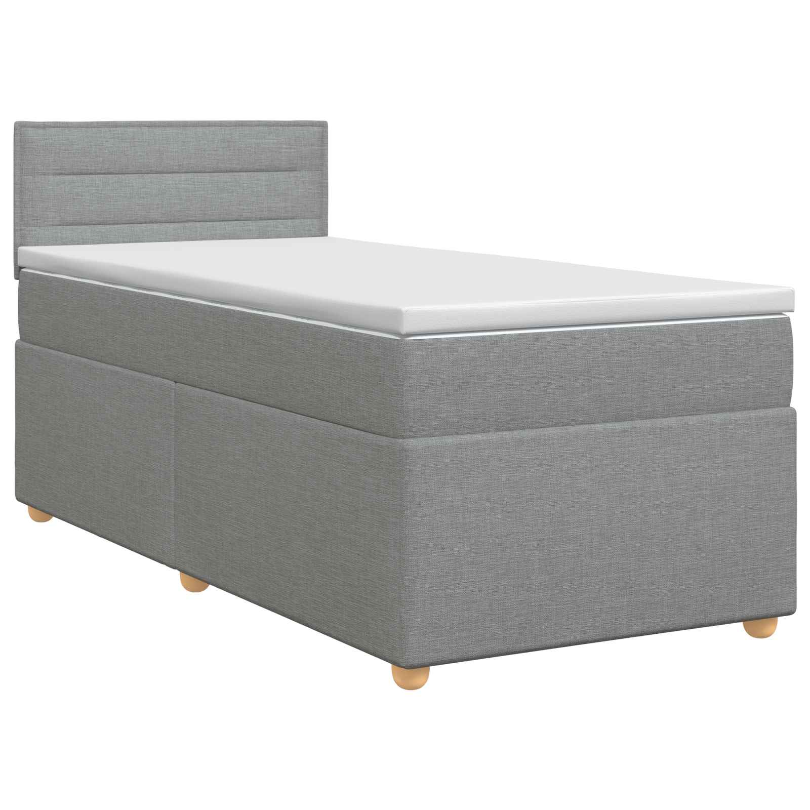 vidaXL Łóżko kontynentalne z materacem jasnoszary 80 x 200 cm tkanina