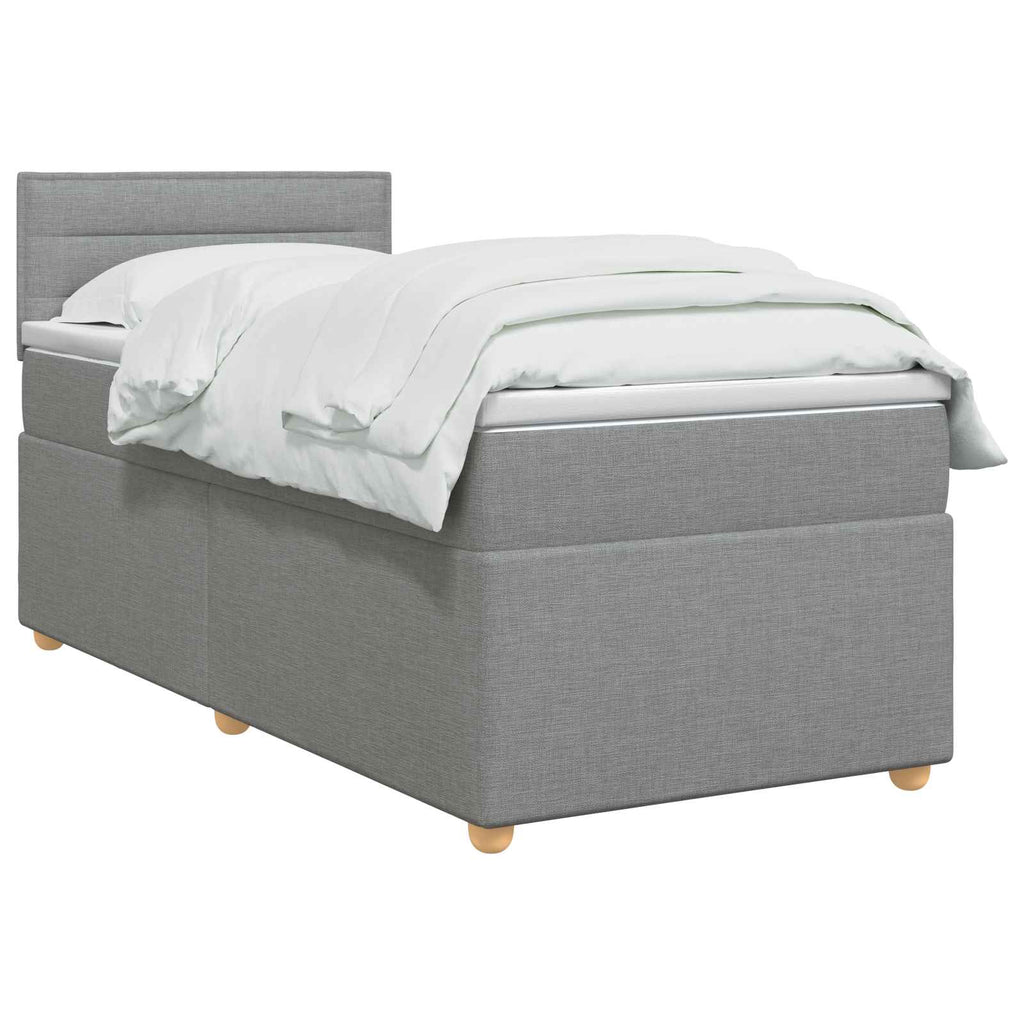 vidaXL Łóżko kontynentalne z materacem jasnoszary 80 x 200 cm tkanina