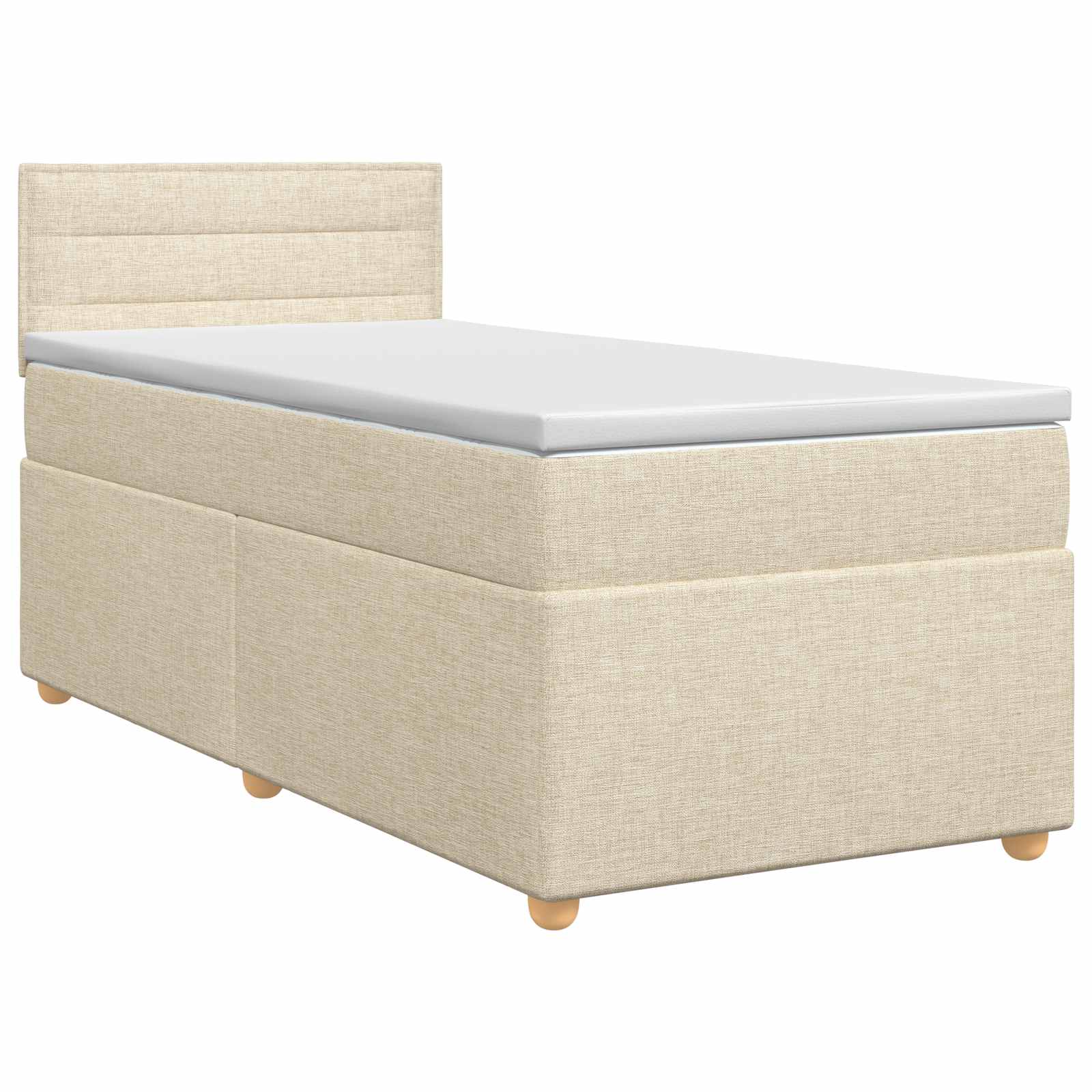 vidaXL Łóżko kontynentalne z materacem kremowy 80 x 200 cm tkanina