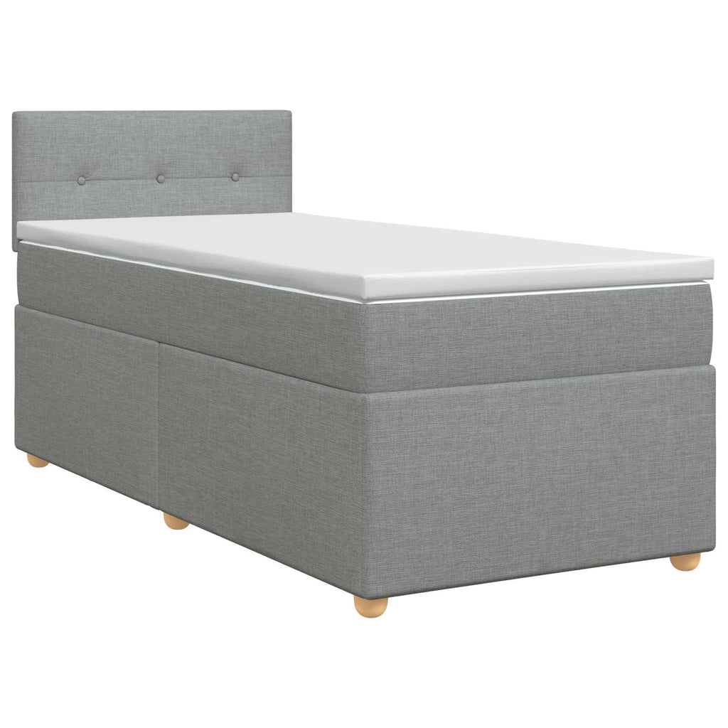 vidaXL Łóżko kontynentalne z materacem jasnoszary 80 x 200 cm tkanina