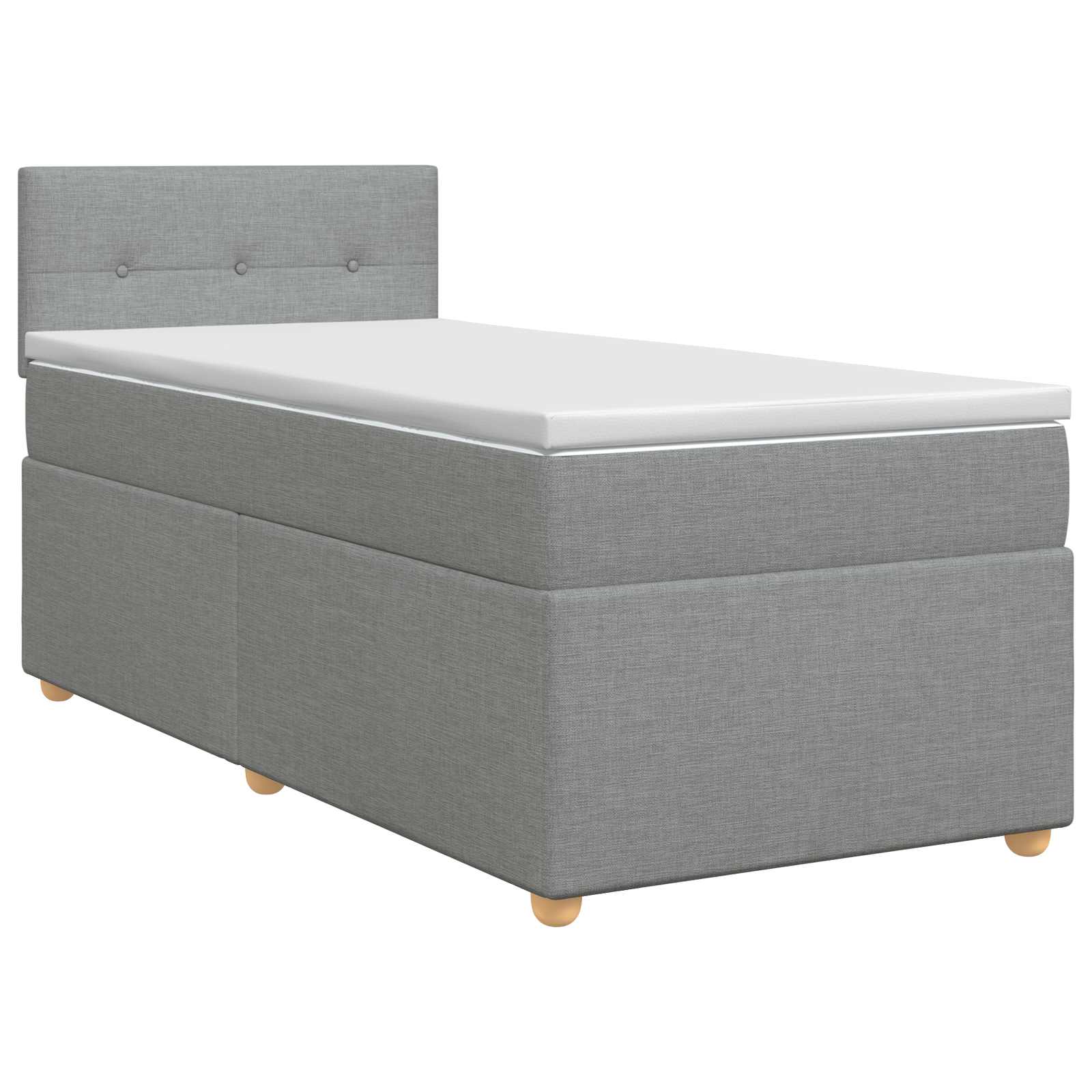 vidaXL Łóżko kontynentalne z materacem jasnoszary 80 x 200 cm tkanina