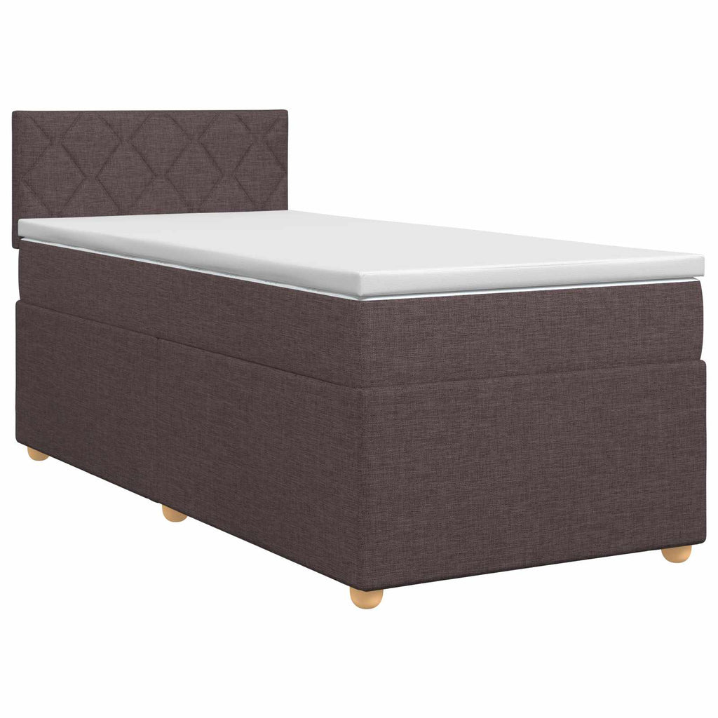 vidaXL Łóżko kontynentalne z materacem Ciemny brąz 80 x 200 cm tkanina
