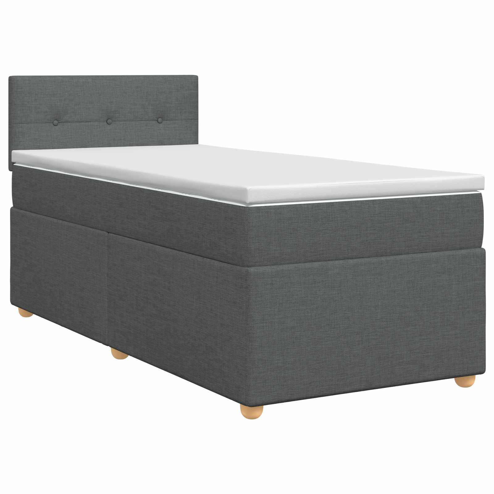vidaXL Łóżko kontynentalne z materacem ciemnoszary 90 x 190 cm tkanina