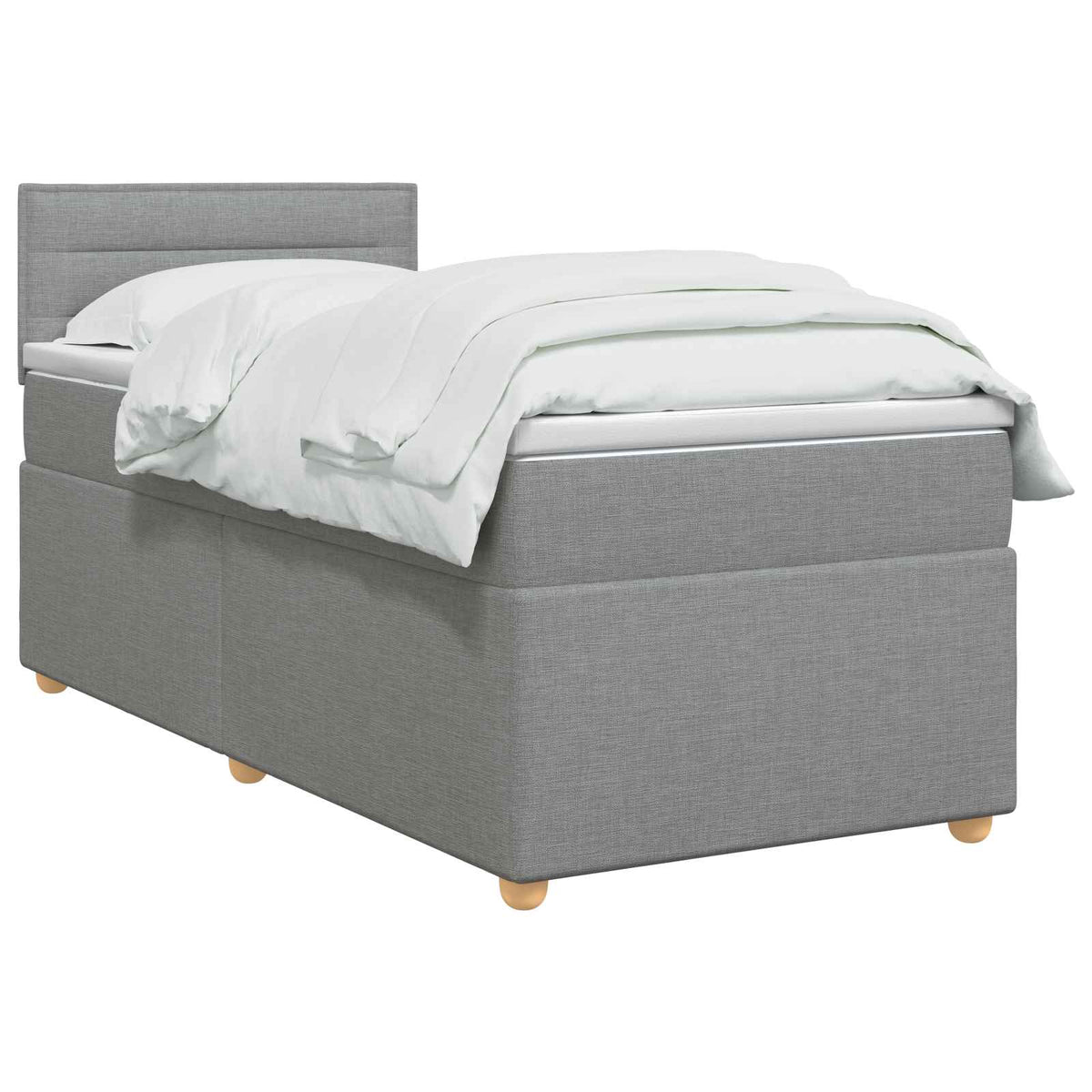 vidaXL Łóżko kontynentalne z materacem jasnoszary 90 x 200 cm tkanina