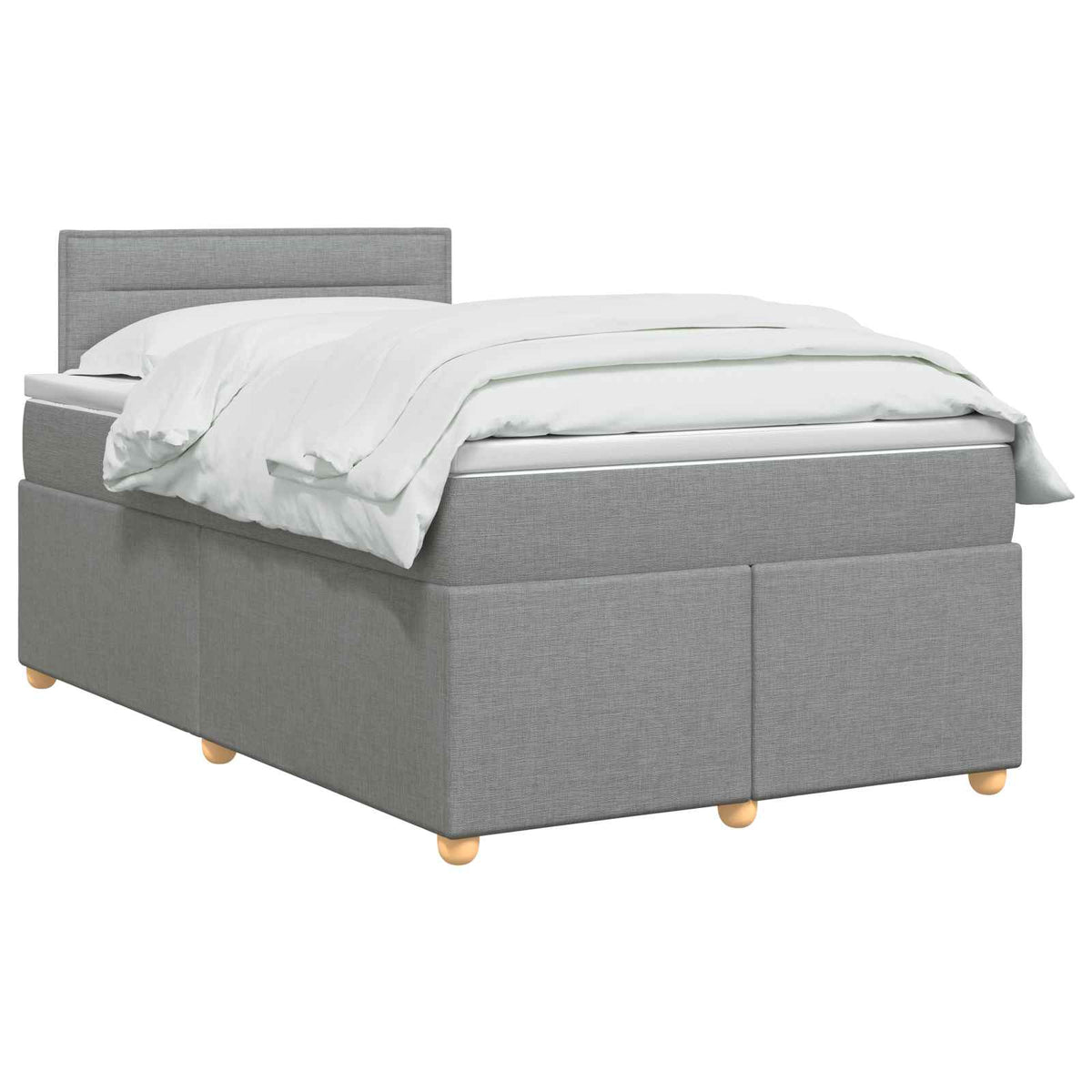 vidaXL Łóżko kontynentalne z materacem jasnoszary 120 x 190 cm tkanina
